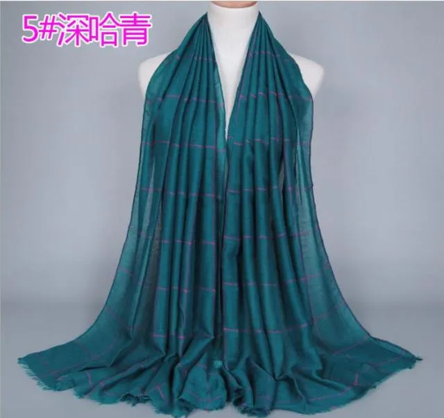 1pc Classic Plaids Tartan Cotton Voile Muslim Hijab Scarf for Ladies