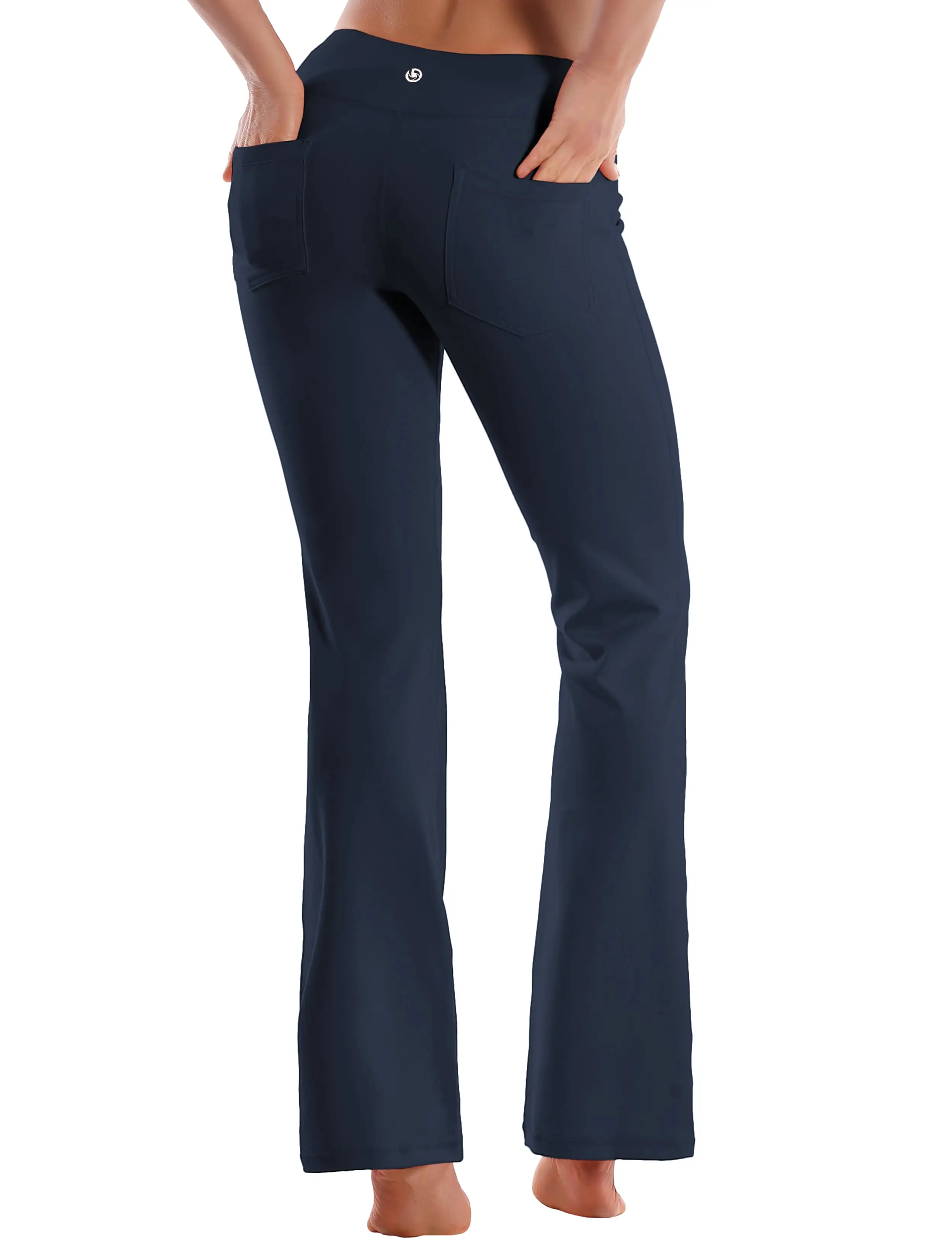 29 31 33 35 37  Back Pockets Bootcut Leggings darknavy ins_yogastudio