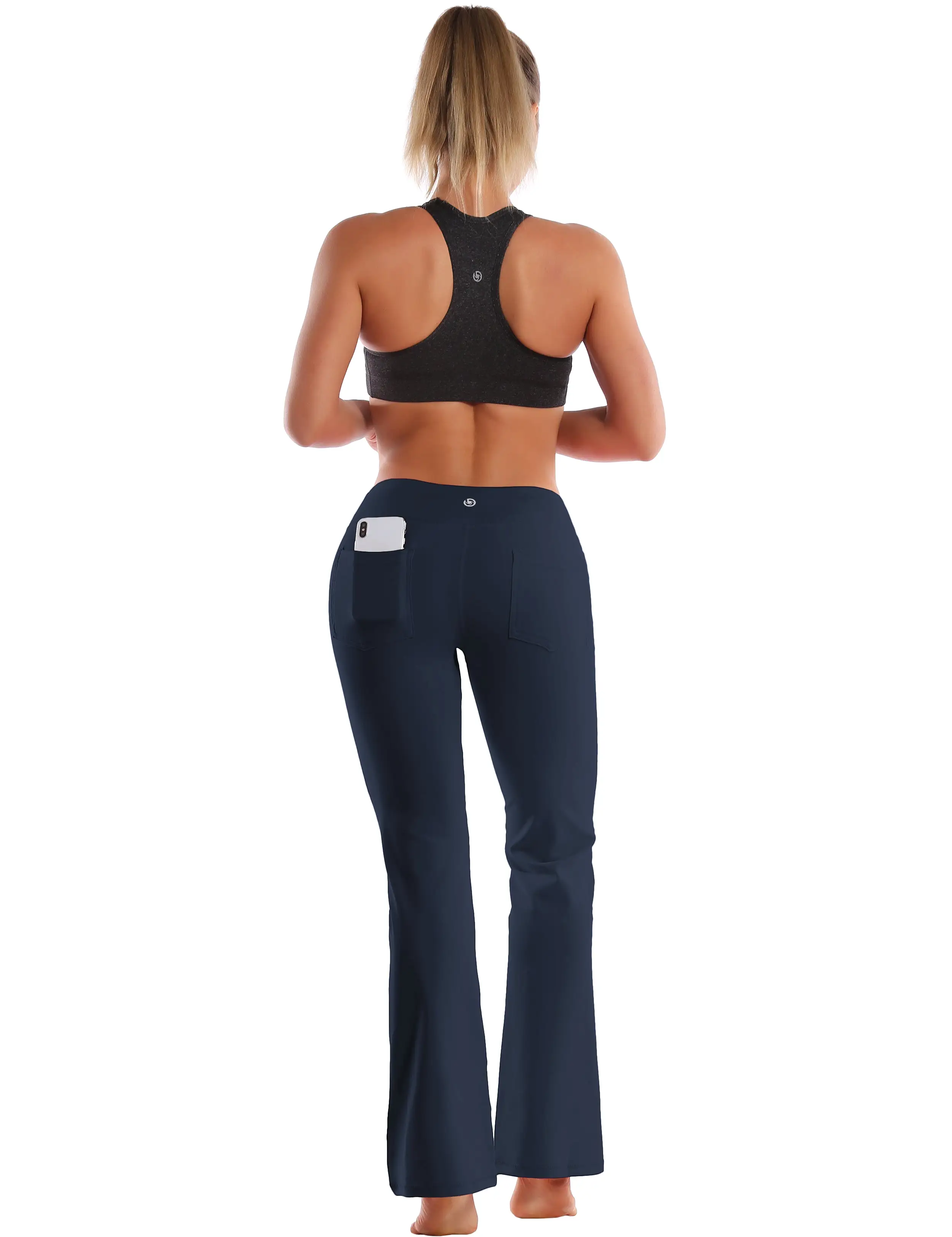 29 31 33 35 37  Back Pockets Bootcut Leggings darknavy ins_yogastudio