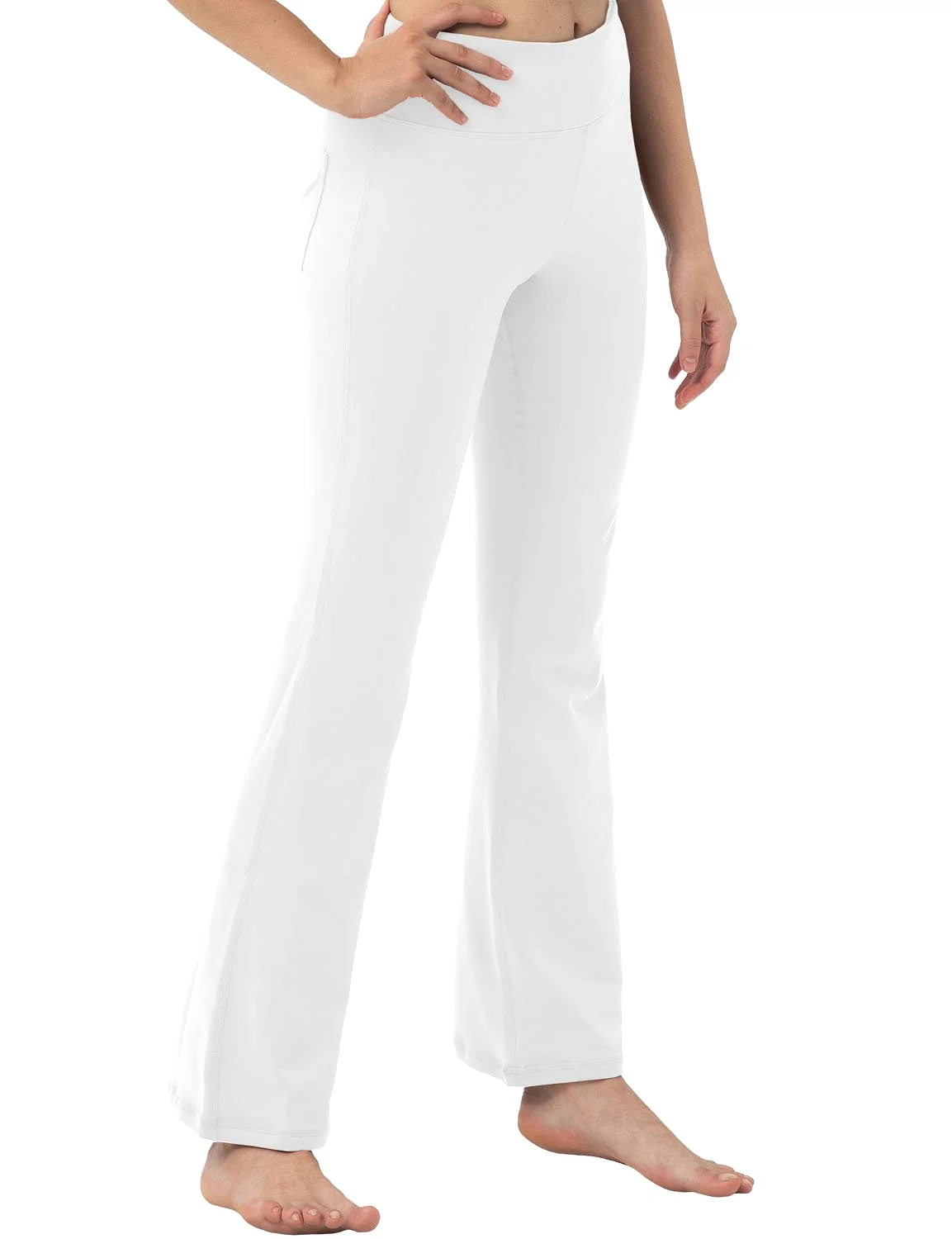 29 31 33 35 37  Back Pockets Bootcut Leggings White ins_yogastudio