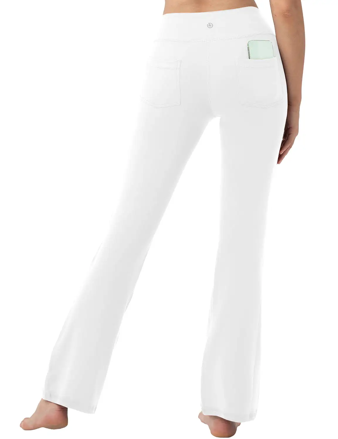 29 31 33 35 37  Back Pockets Bootcut Leggings White_yogastudio