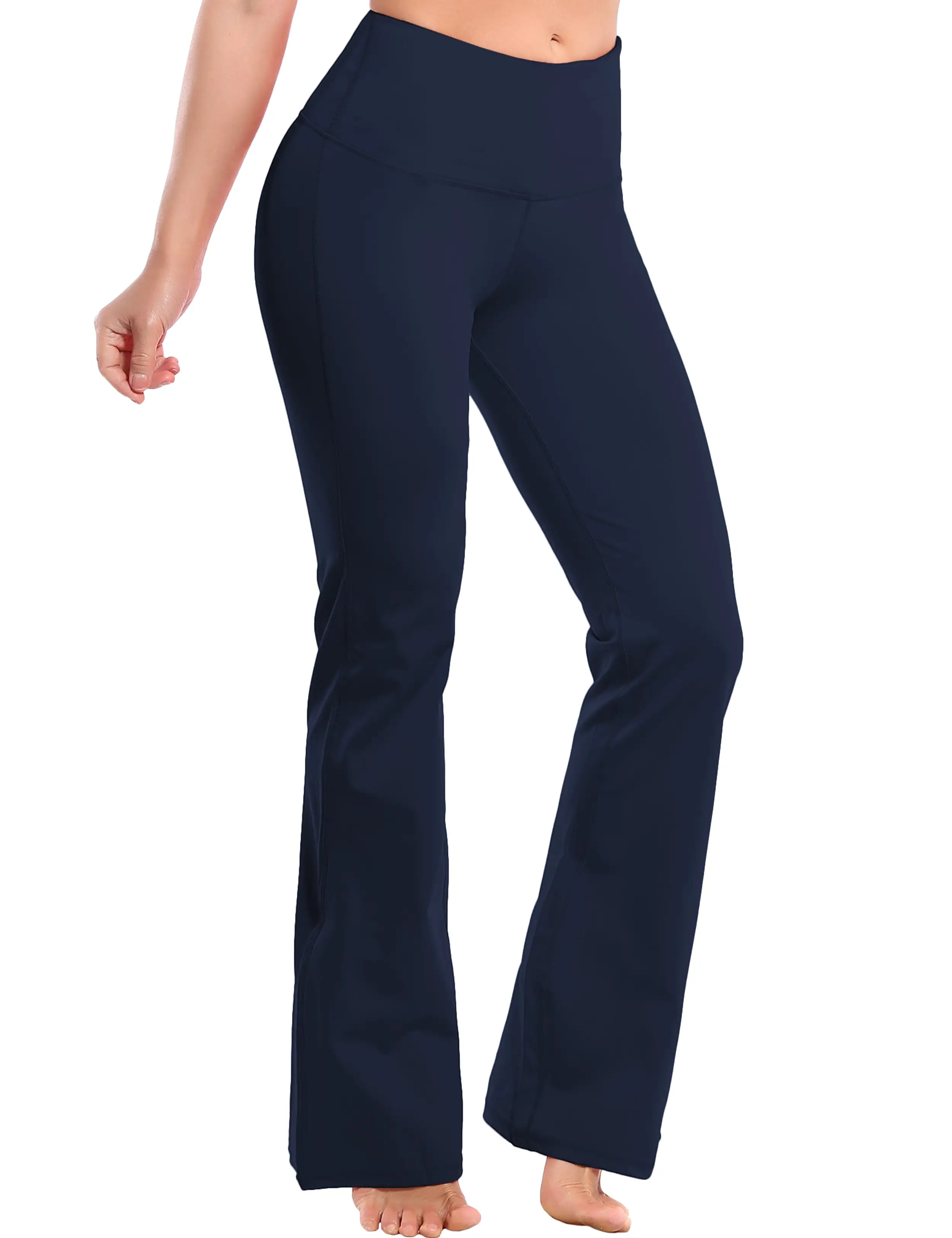 29 31 33 35 37 High Waist Bootcut Leggings Darknavy ins_yogastudio