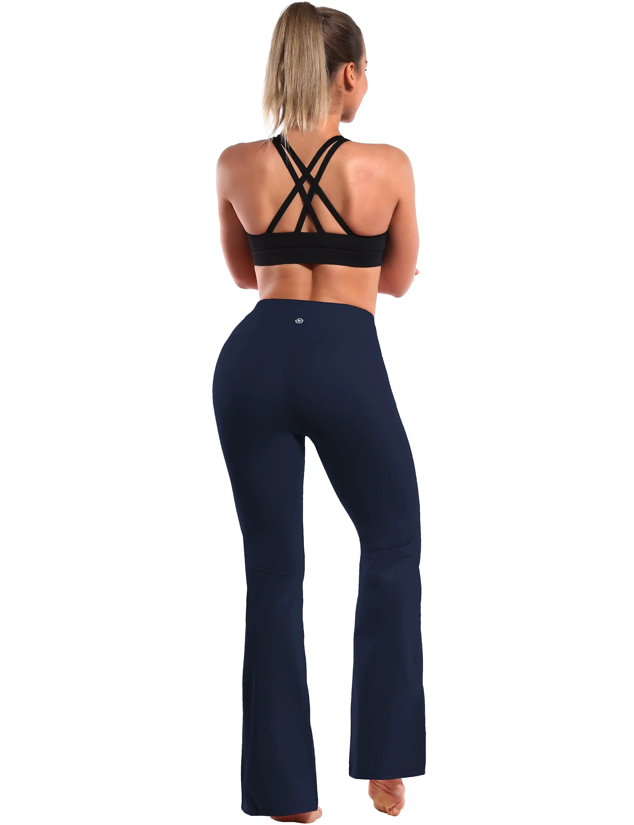 29 31 33 35 37 High Waist Bootcut Leggings Darknavy ins_yogastudio