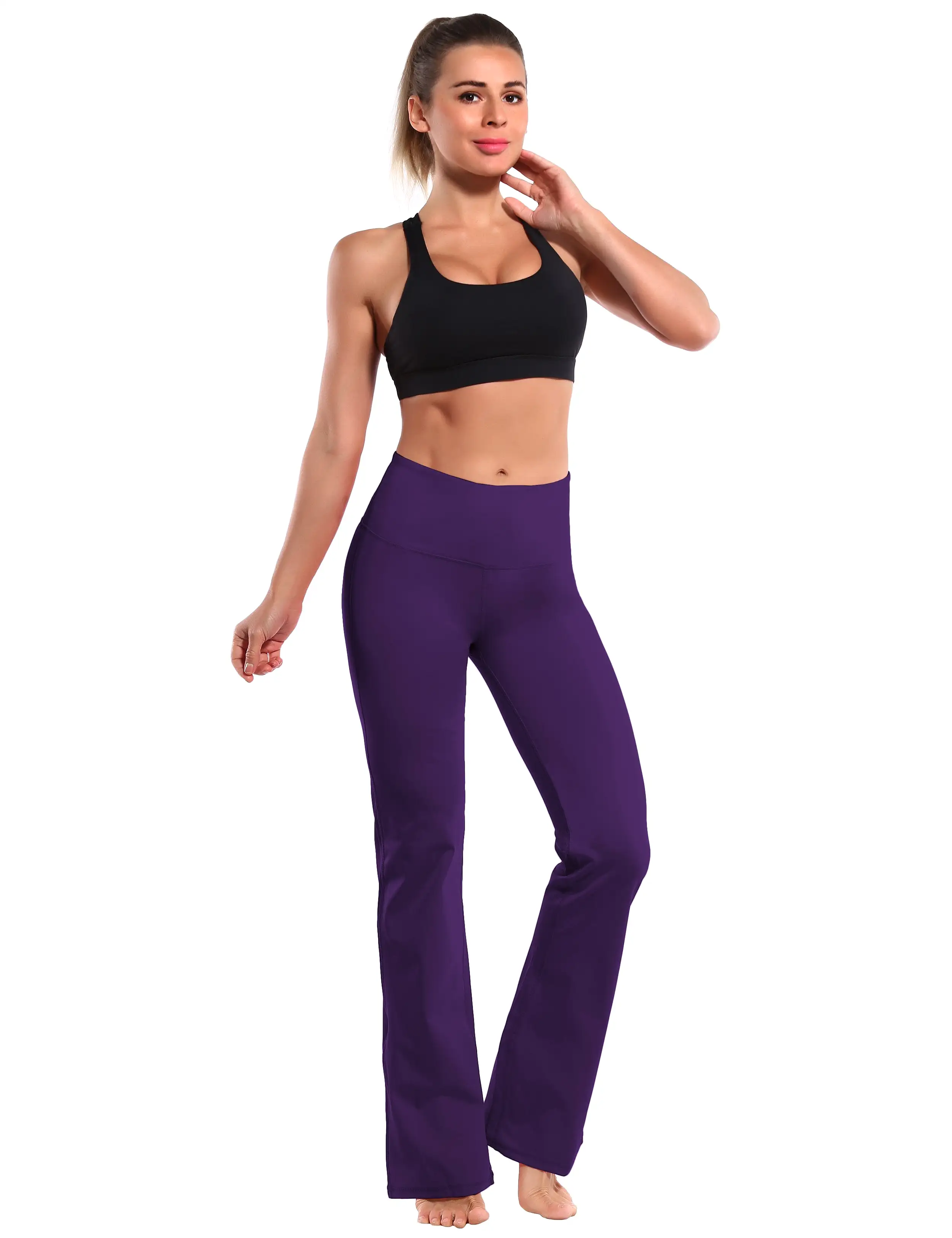 29 31 33 35 37 High Waist Bootcut Leggings Eggplantpurple ins_yogastudio