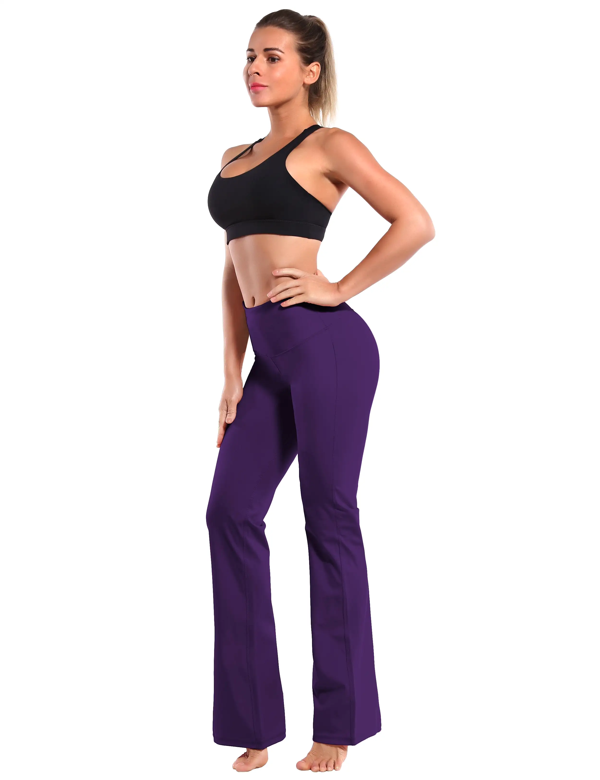 29 31 33 35 37 High Waist Bootcut Leggings Eggplantpurple ins_yogastudio