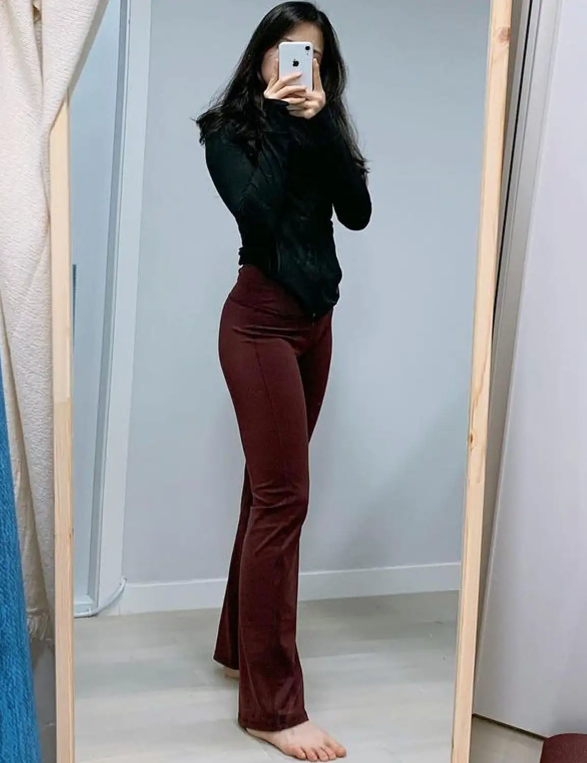 29 31 33 35 37 High Waist Bootcut Leggings Mahoganymaroon ins_yogastudio