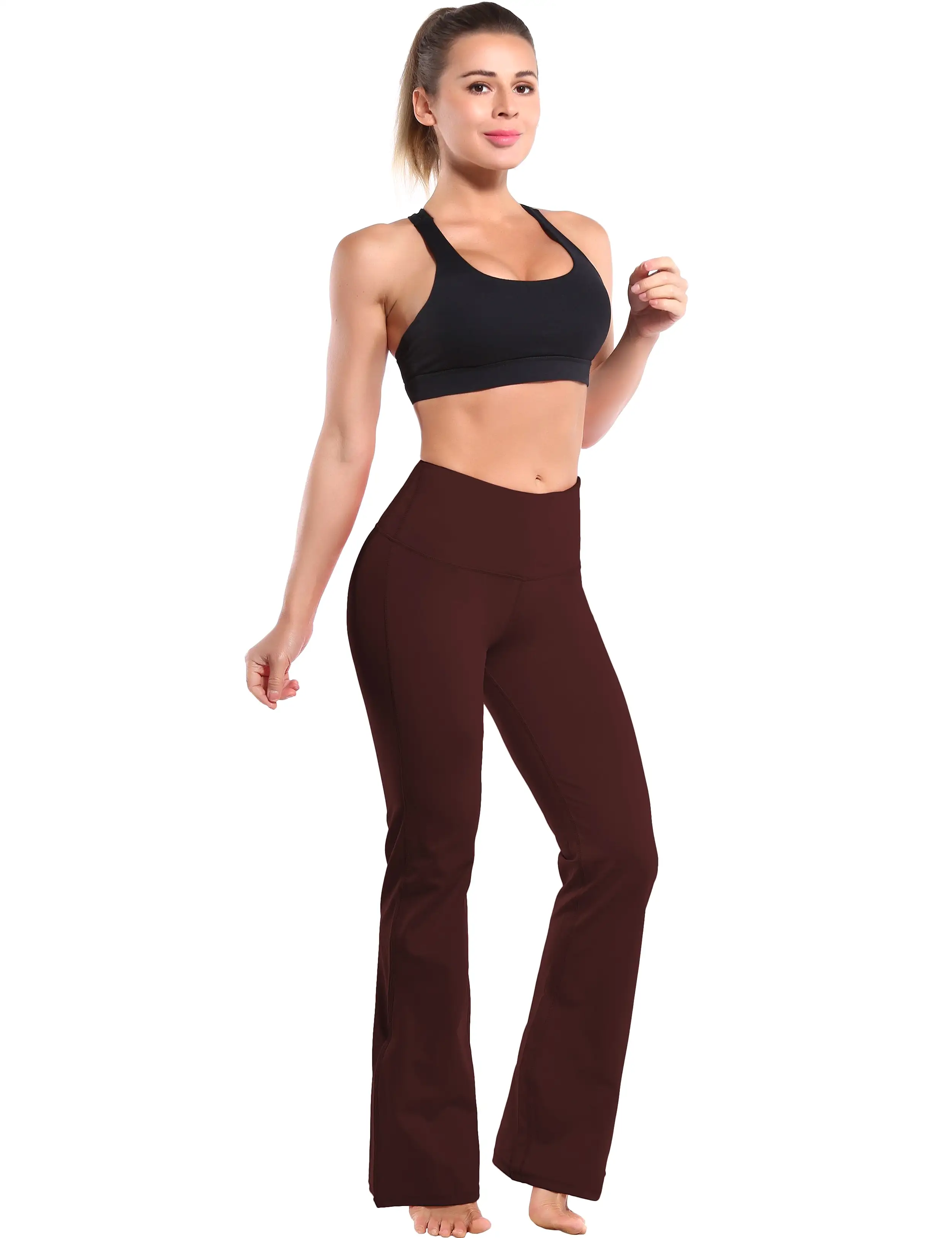 29 31 33 35 37 High Waist Bootcut Leggings Mahoganymaroon ins_yogastudio