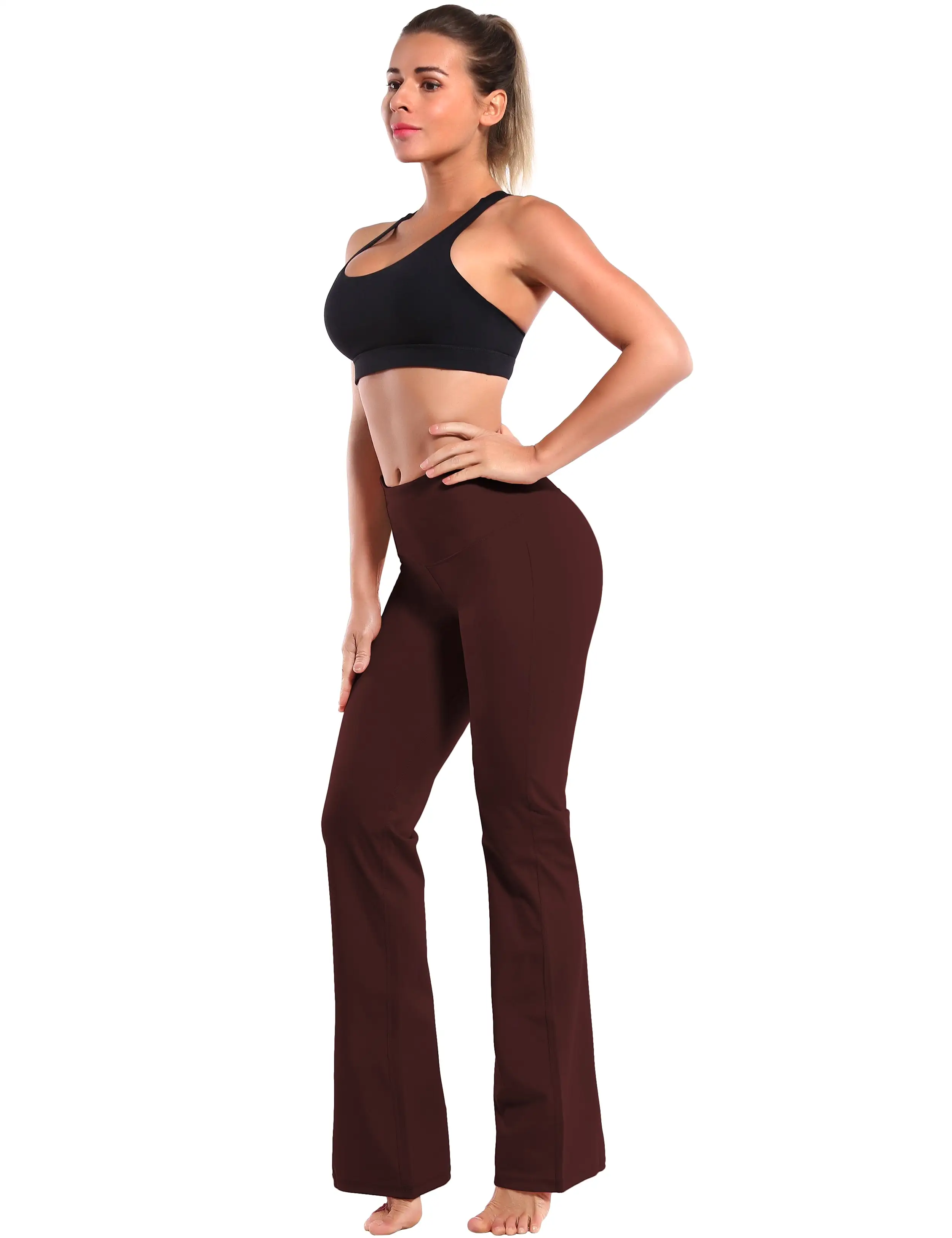 29 31 33 35 37 High Waist Bootcut Leggings Mahoganymaroon ins_yogastudio