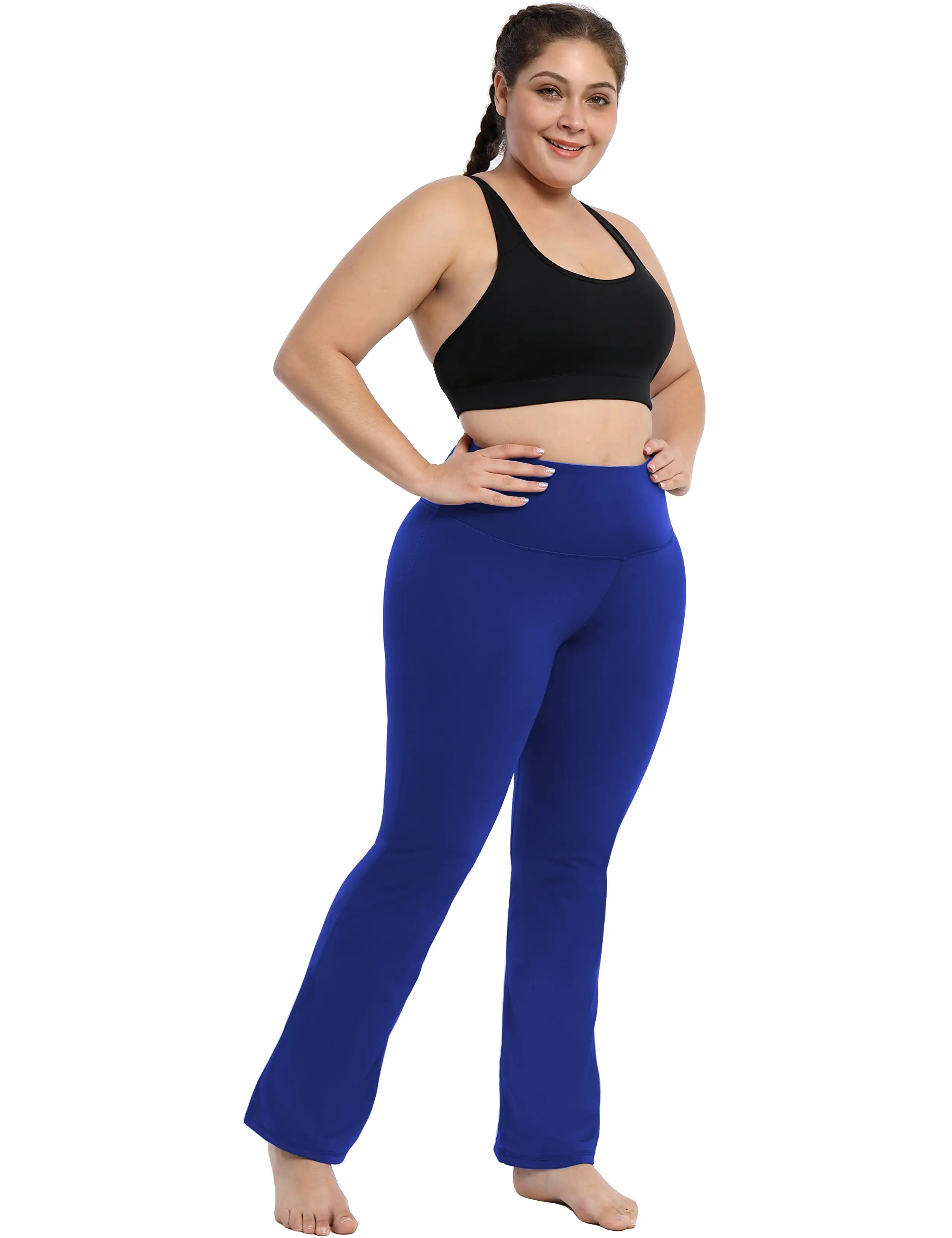 29 31 33 35 37 High Waist Bootcut Leggings Navy ins_yogastudio