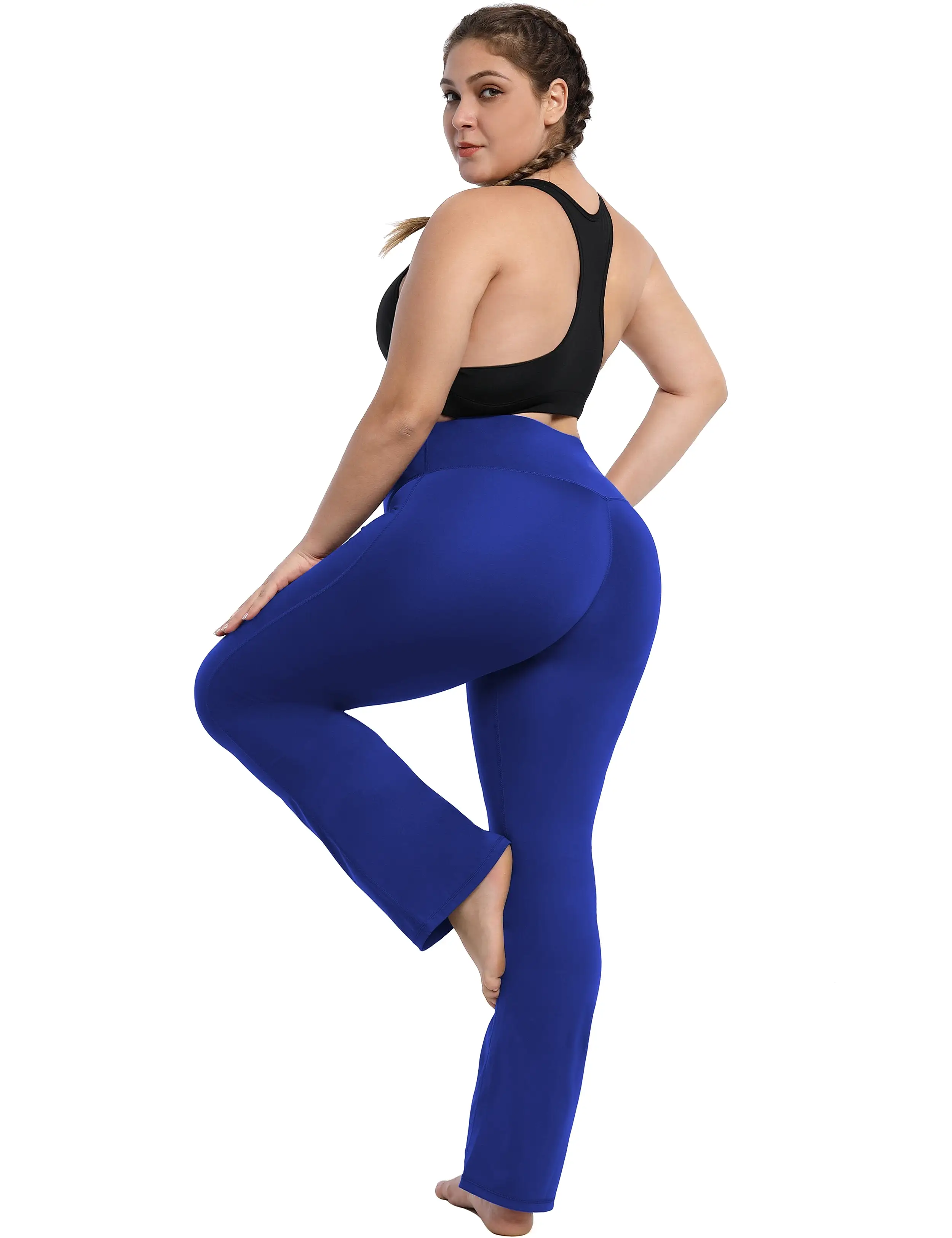 29 31 33 35 37 High Waist Bootcut Leggings Navy ins_yogastudio