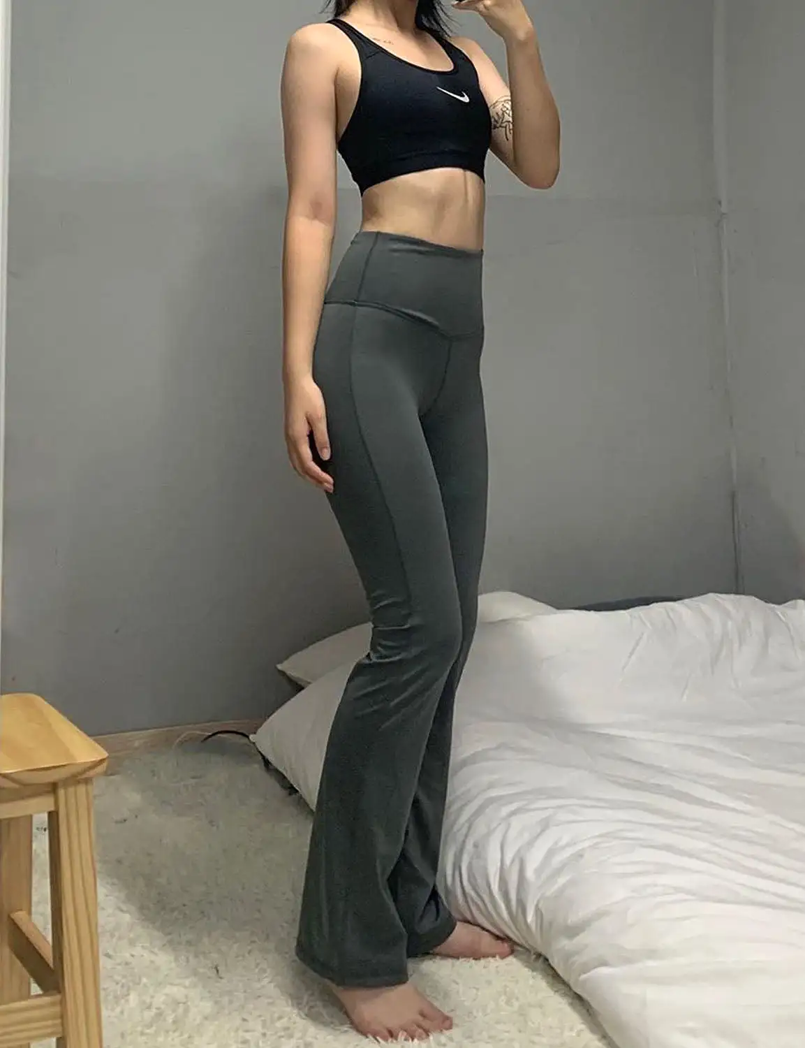 29 31 33 35 37 High Waist Bootcut Leggings Shadowcharcoal ins_yogastudio