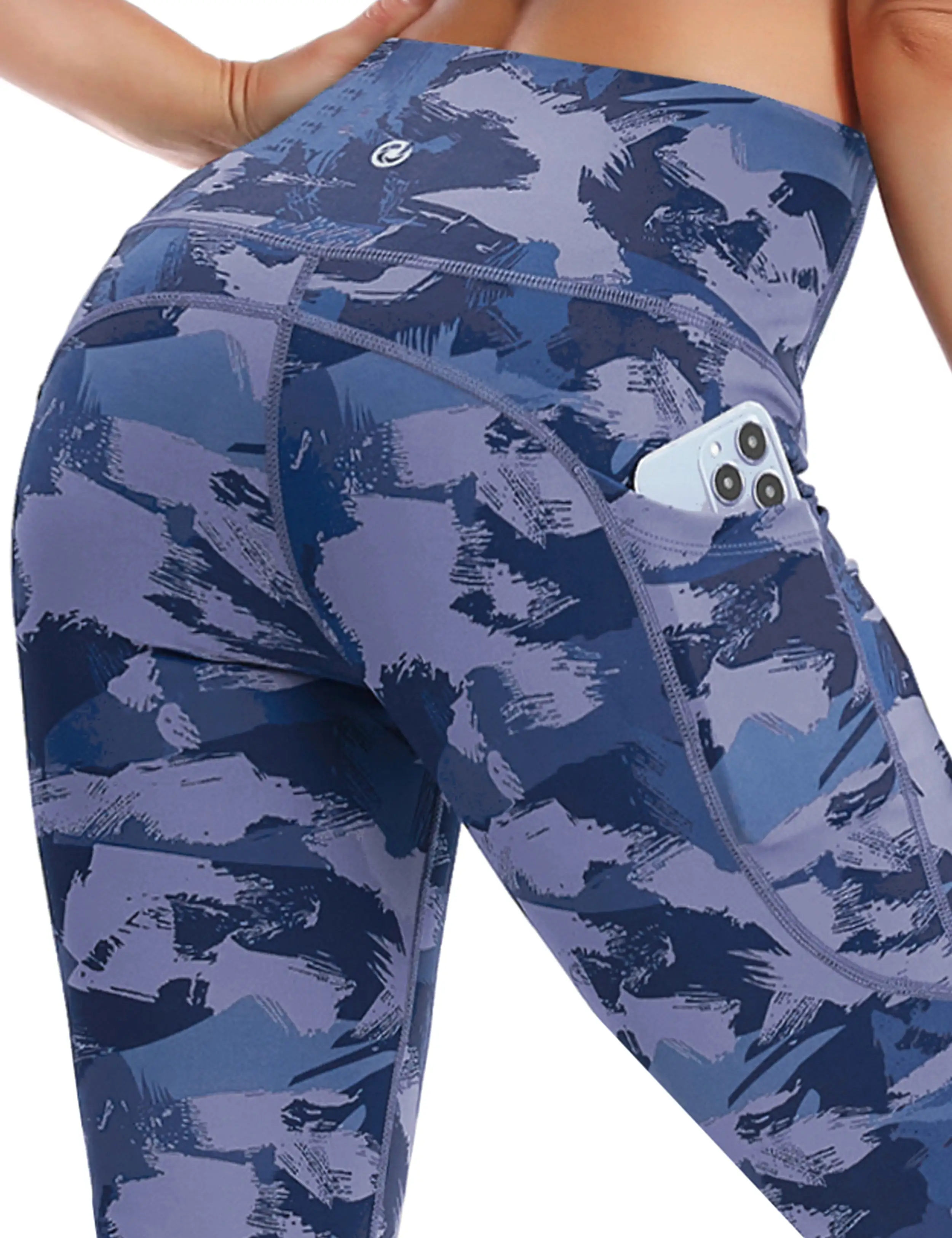 29 31 33 35 37  Side Pockets Bootcut Leggings navy brushcamo_yogastudio