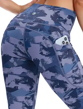 29 31 33 35 37  Side Pockets Bootcut Leggings navy brushcamo_yogastudio