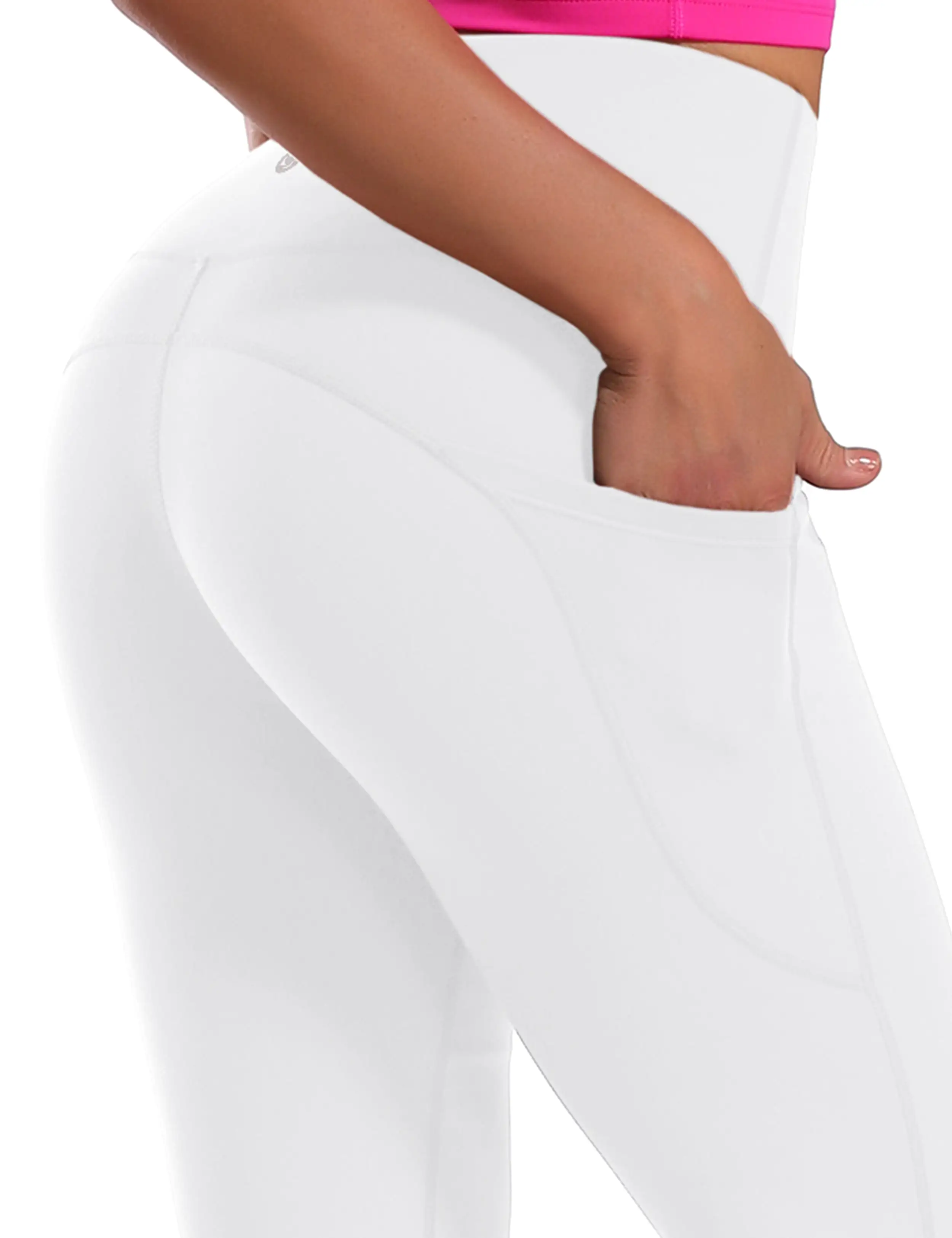 29 31 33 35 37  Side Pockets Bootcut Leggings white_yogastudio