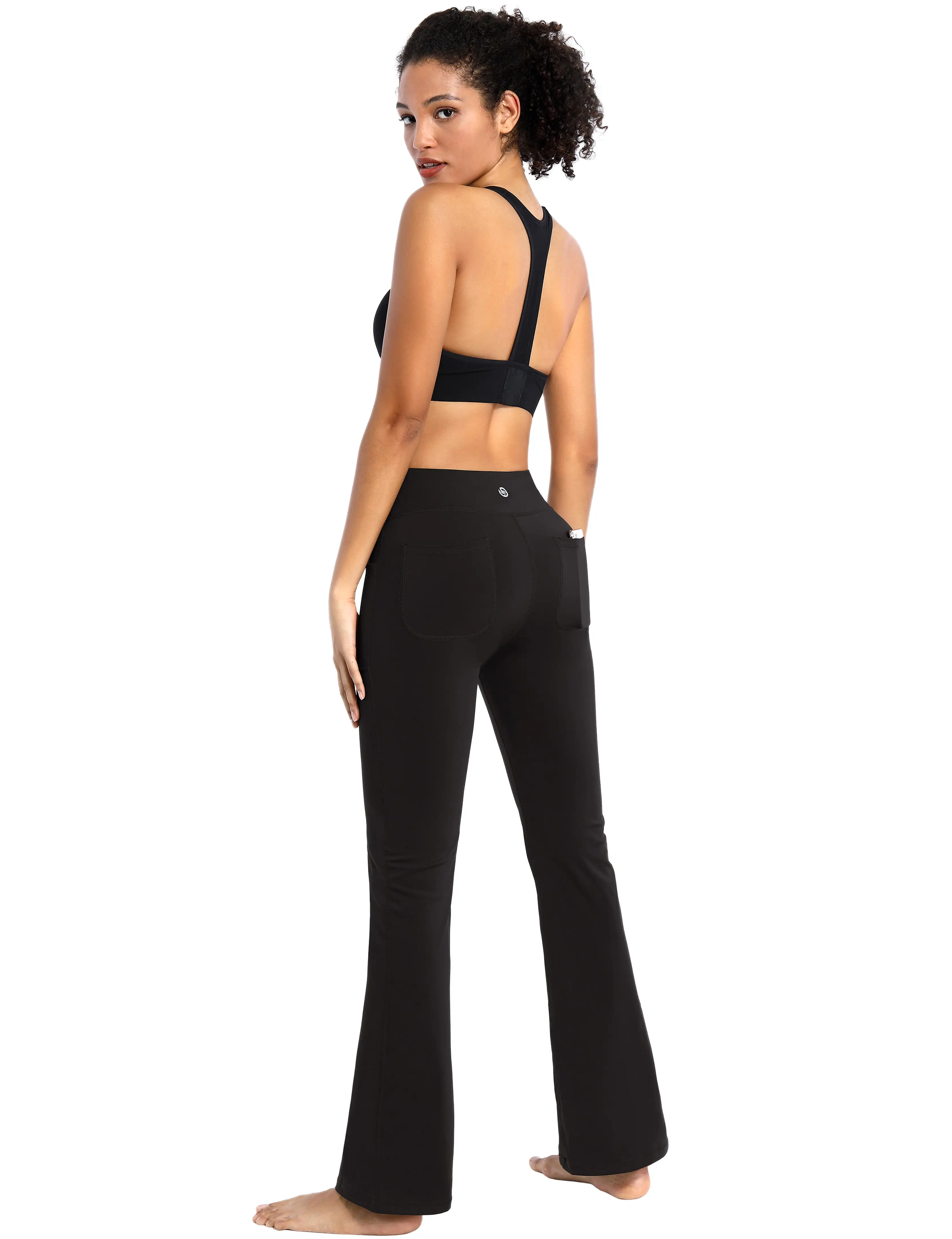 29 31 33 35 Bootcut Leggings with Pockets black ins_yogastudio