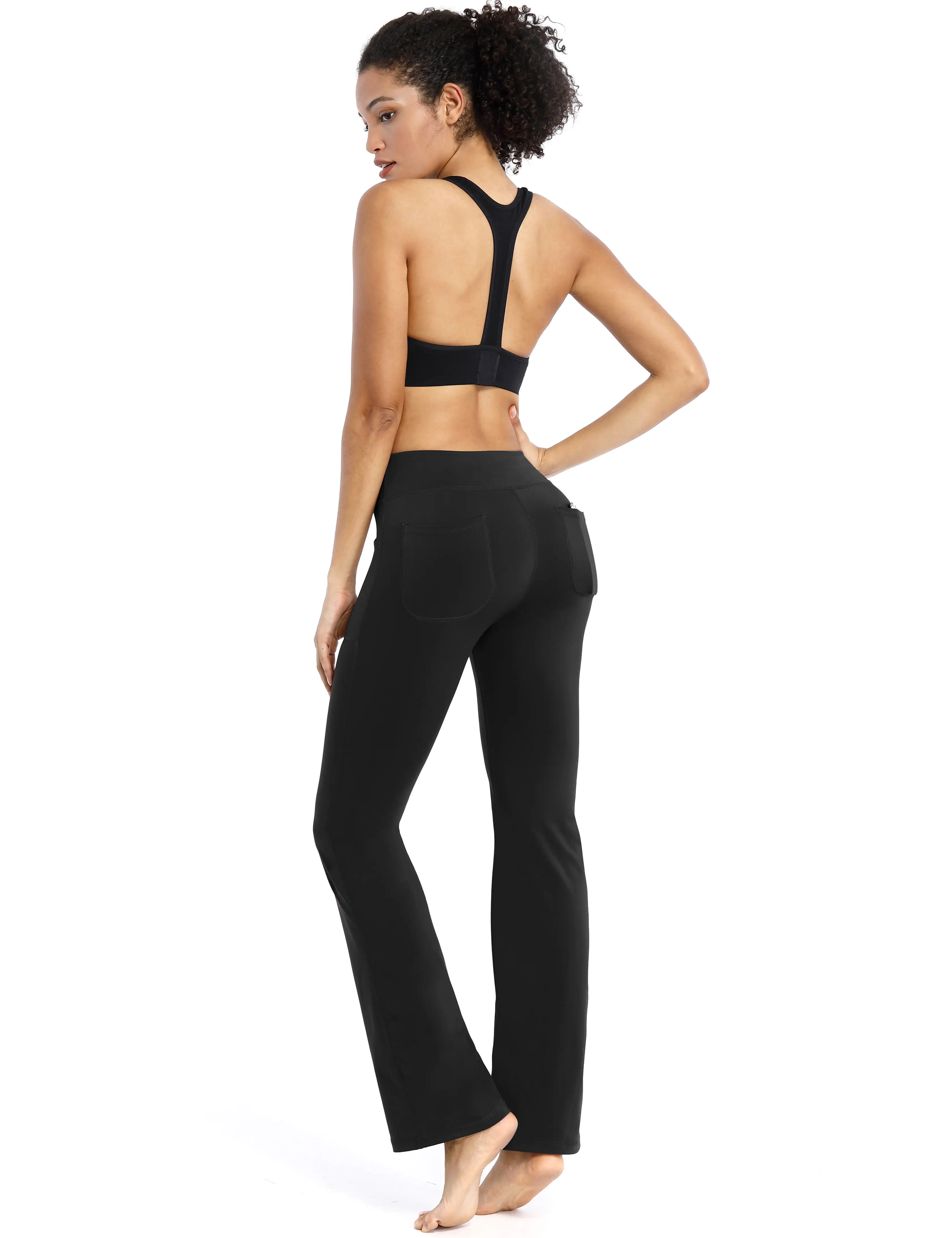 29 31 33 35 Bootcut Leggings with Pockets black ins_yogastudio