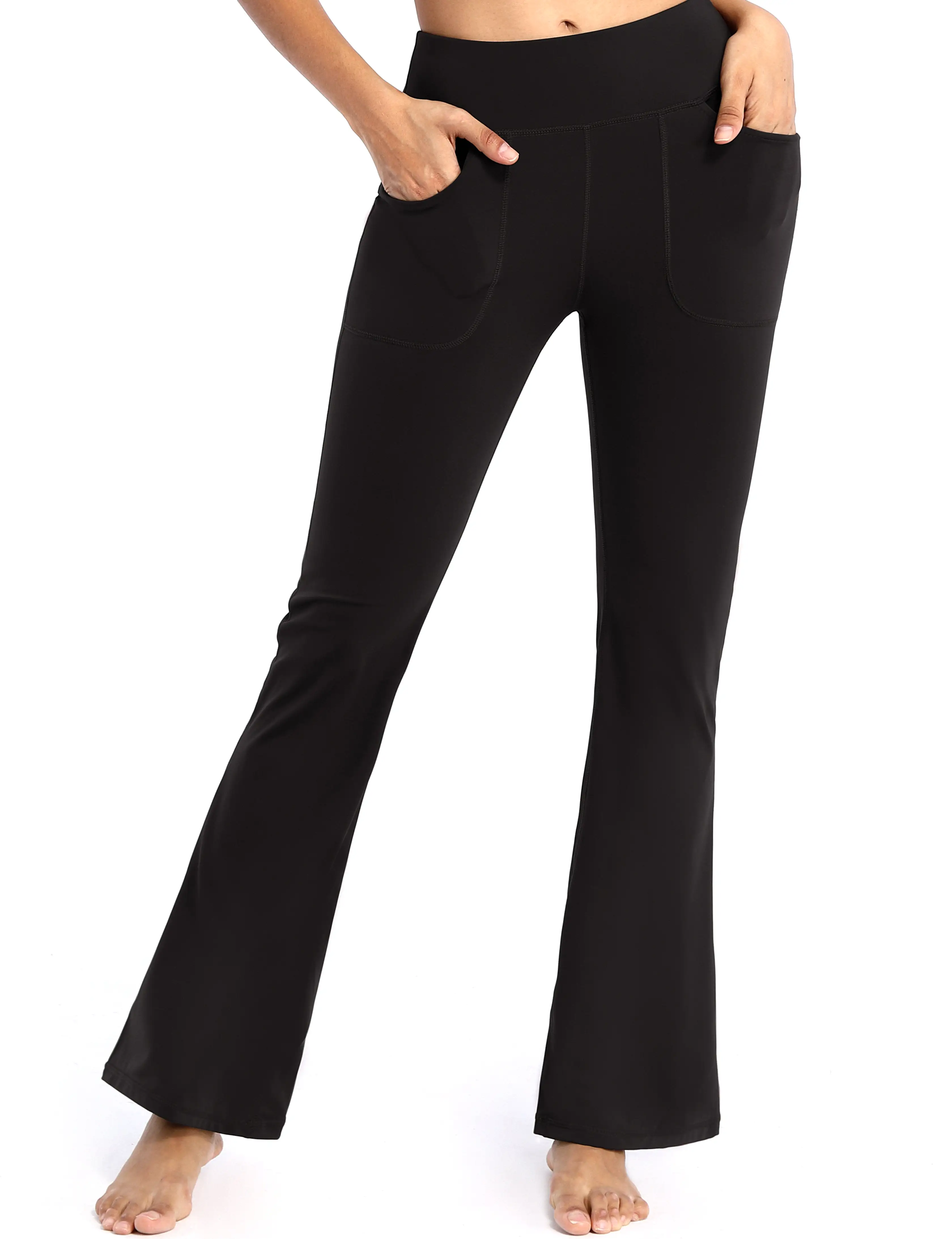 29 31 33 35 Bootcut Leggings with Pockets black ins_yogastudio