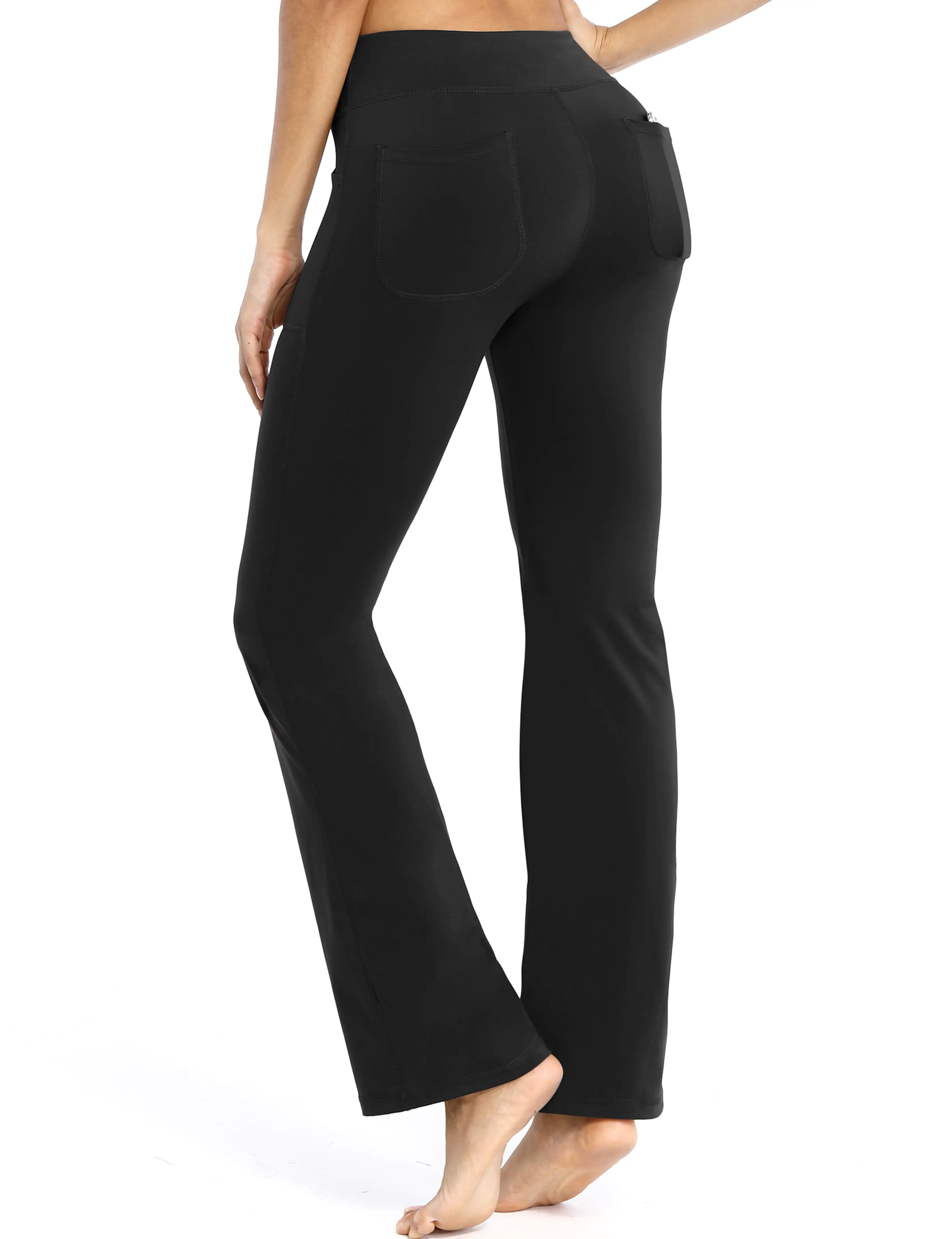 29 31 33 35 Bootcut Leggings with Pockets black ins_yogastudio