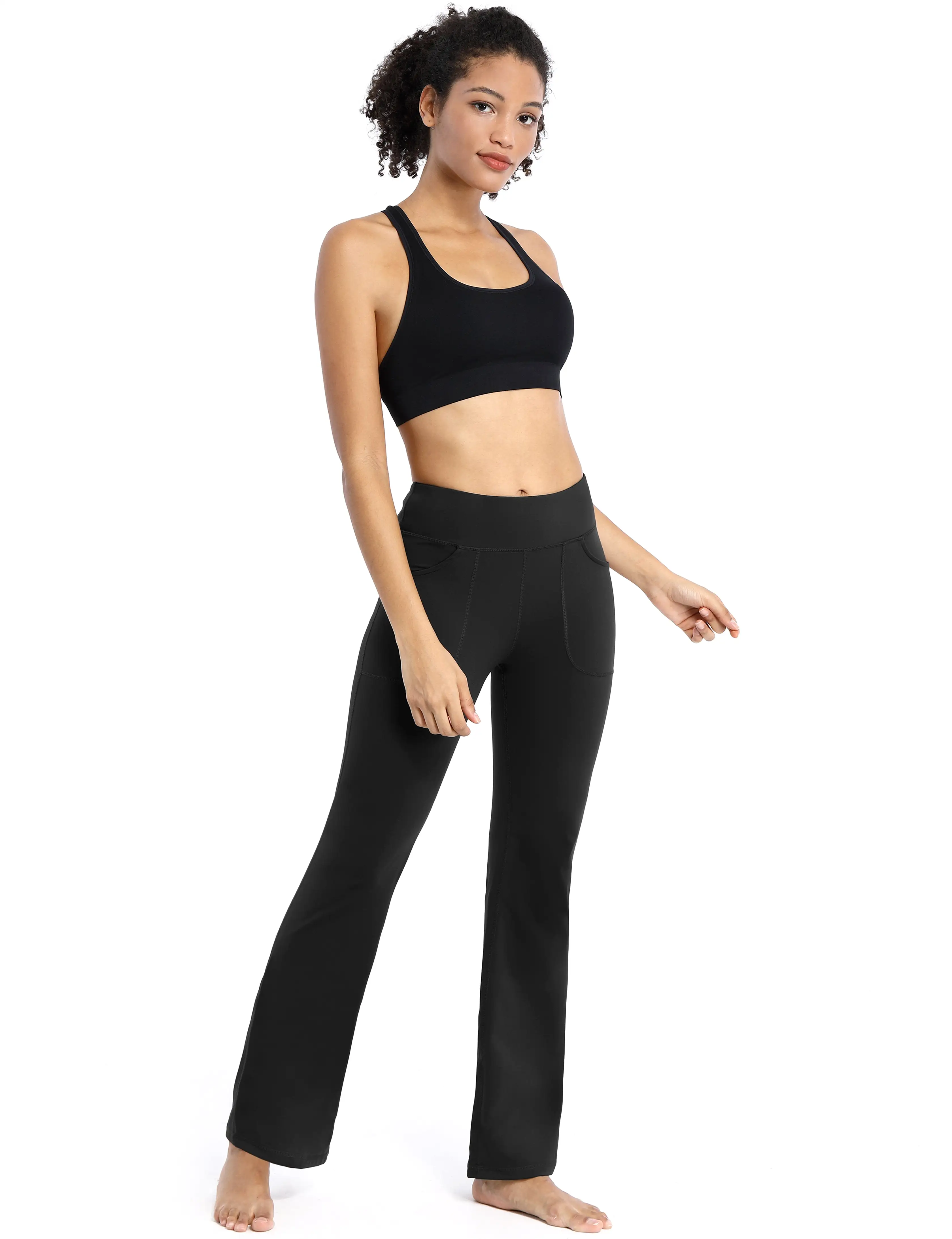 29 31 33 35 Bootcut Leggings with Pockets black ins_yogastudio