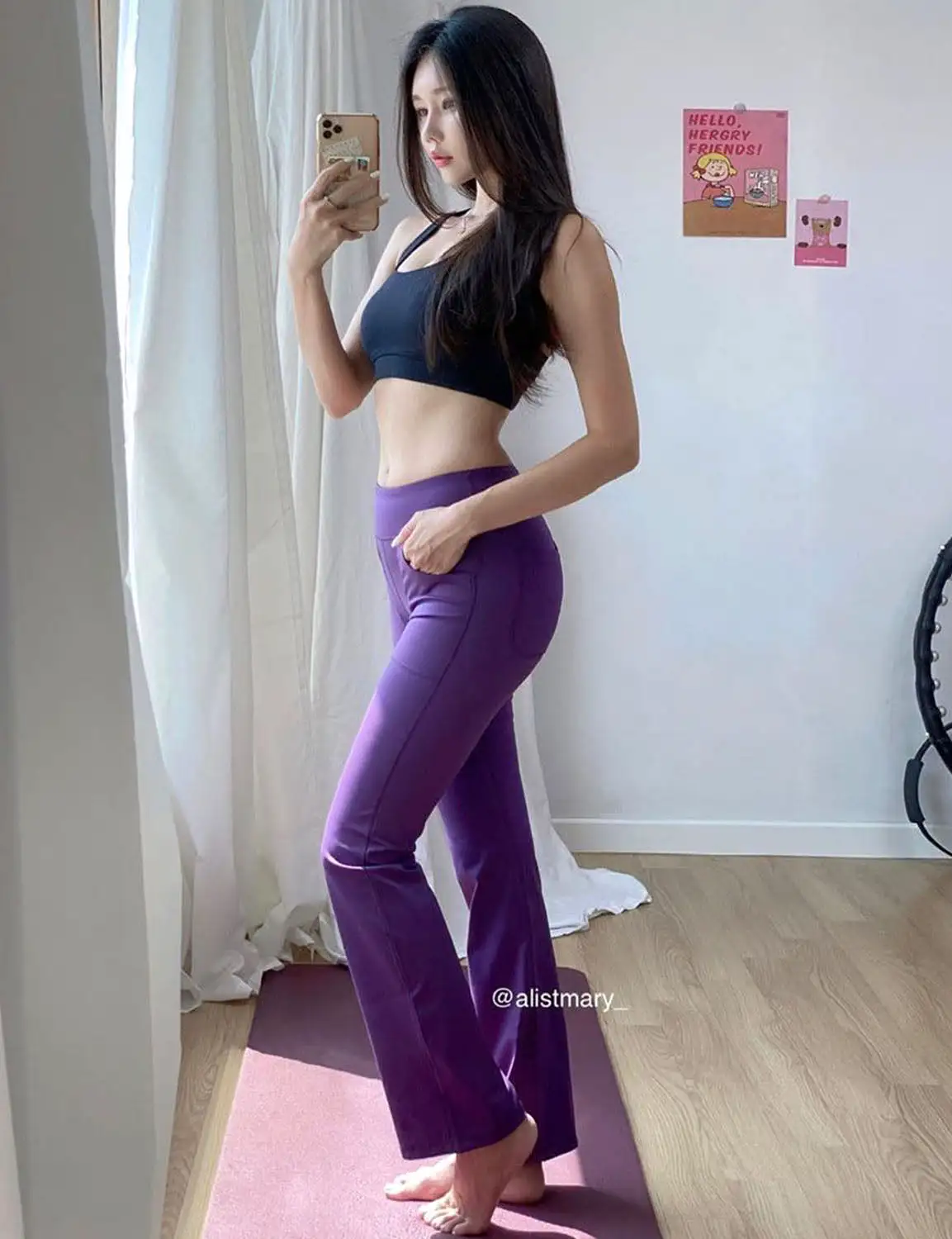 29 31 33 35 Bootcut Leggings with Pockets eggplantpurple ins_yogastudio