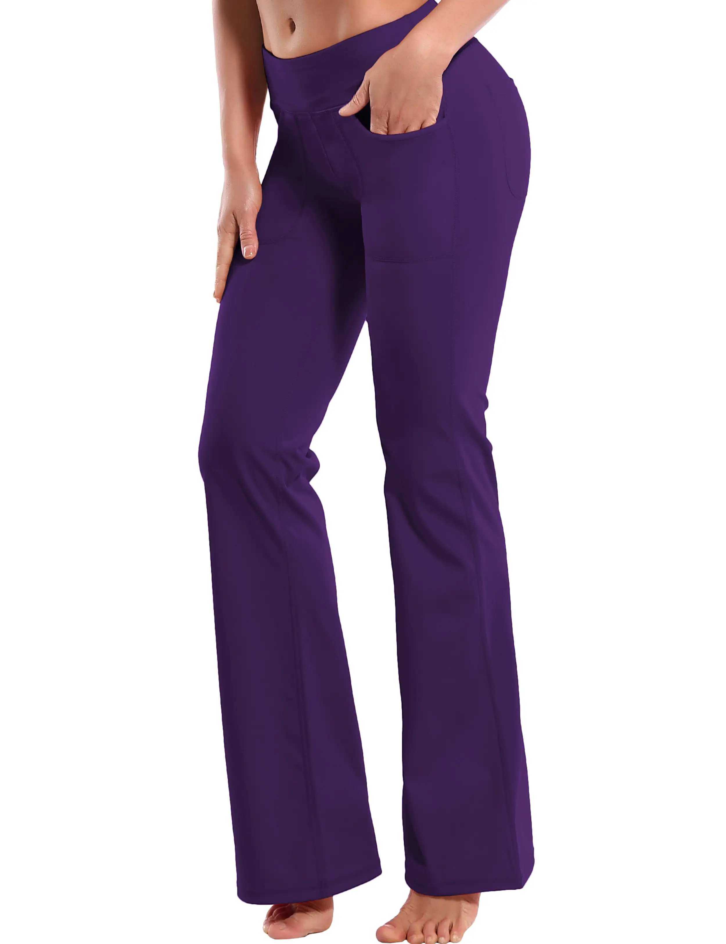 29 31 33 35 Bootcut Leggings with Pockets eggplantpurple ins_yogastudio