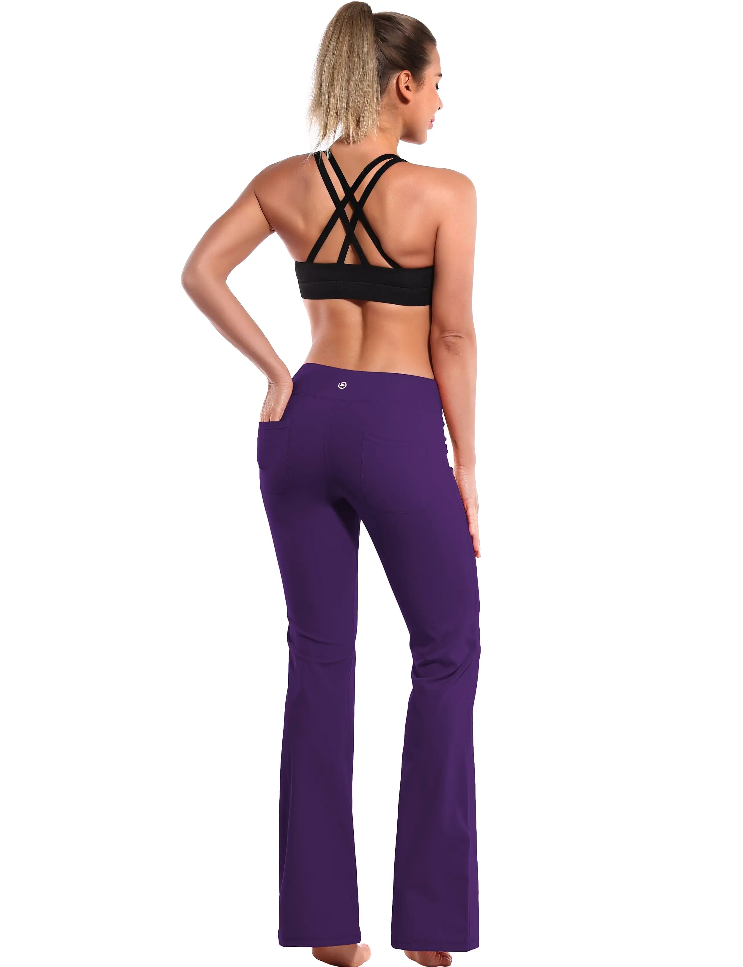 29 31 33 35 Bootcut Leggings with Pockets eggplantpurple ins_yogastudio