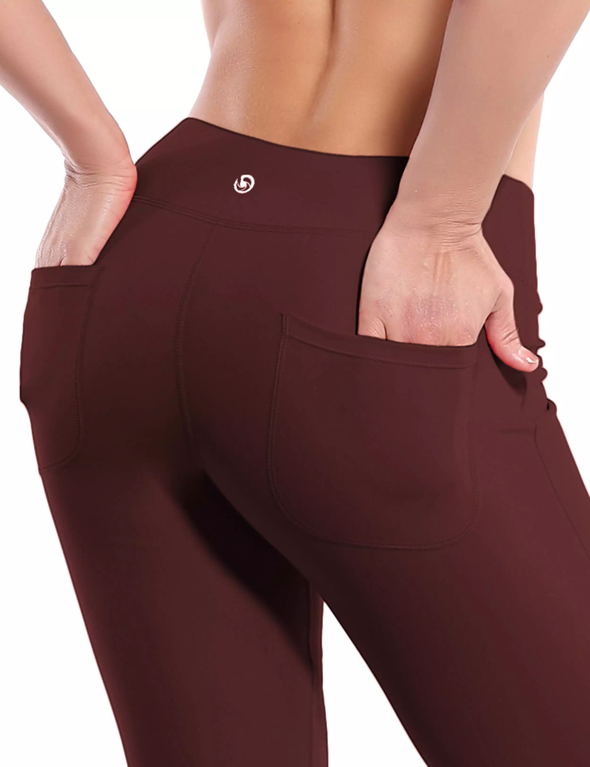 29 31 33 35 Bootcut Leggings with Pockets mahoganymaroon ins_yogastudio