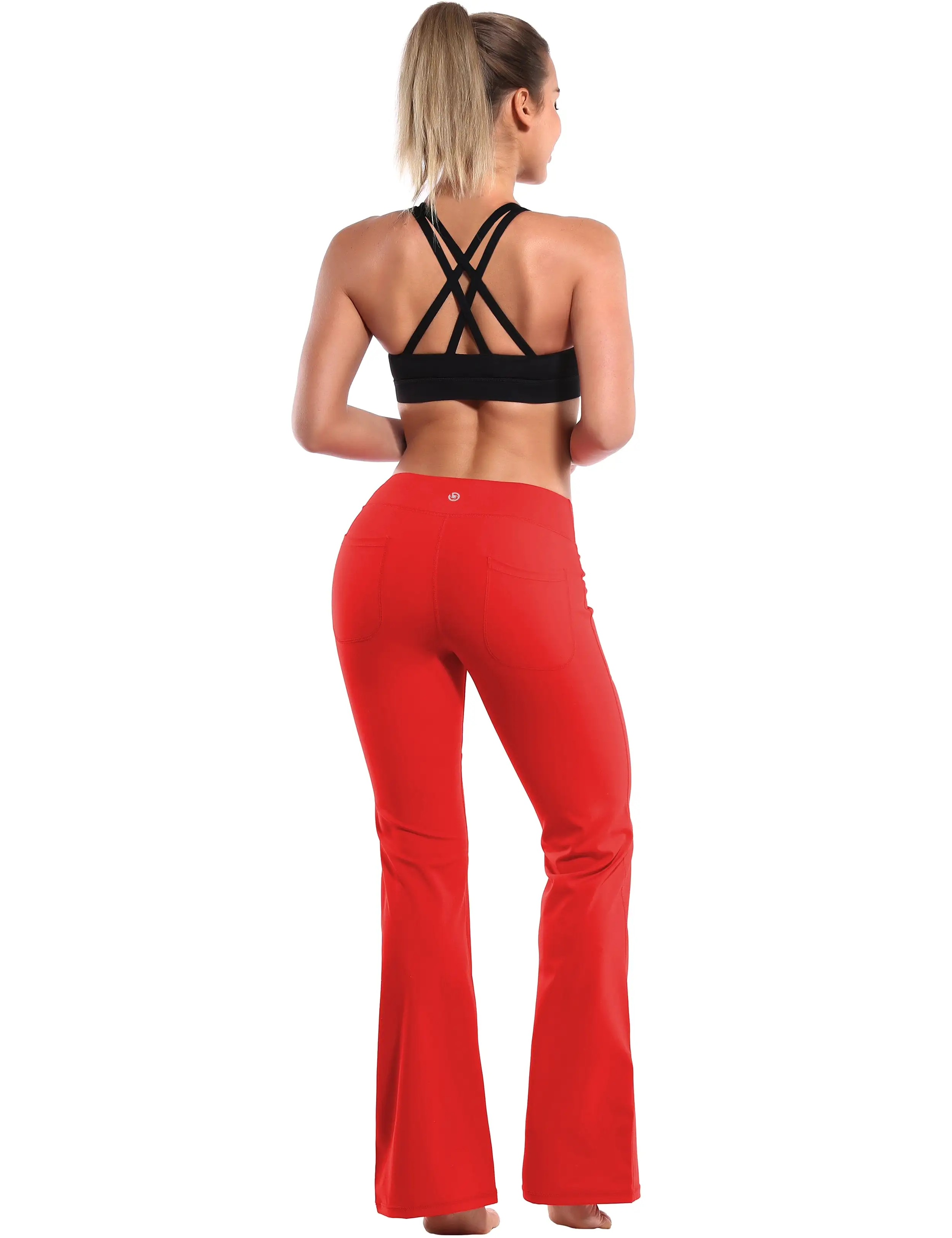 29 31 33 35 Bootcut Leggings with Pockets scarlet ins_yogastudio