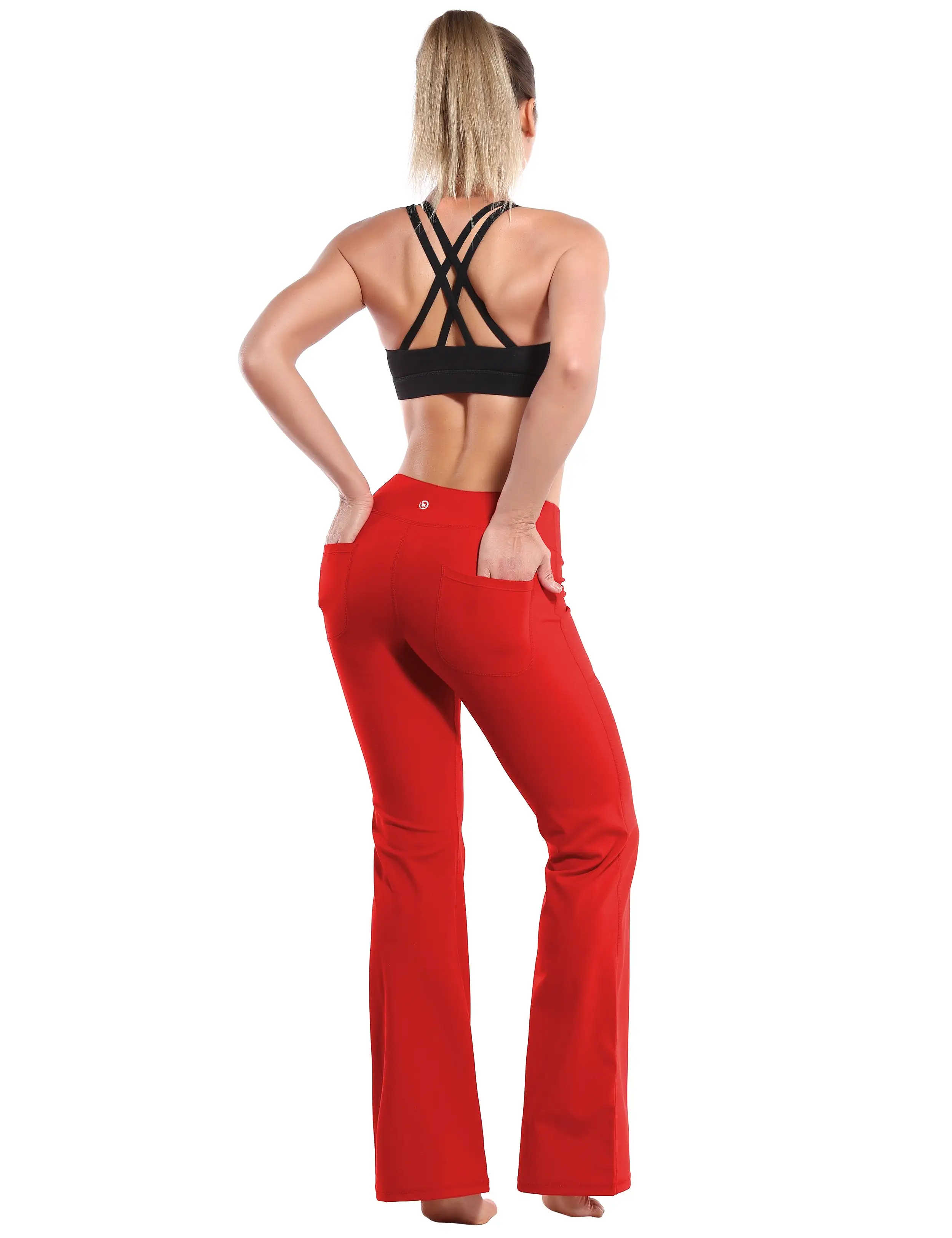 29 31 33 35 Bootcut Leggings with Pockets scarlet ins_yogastudio