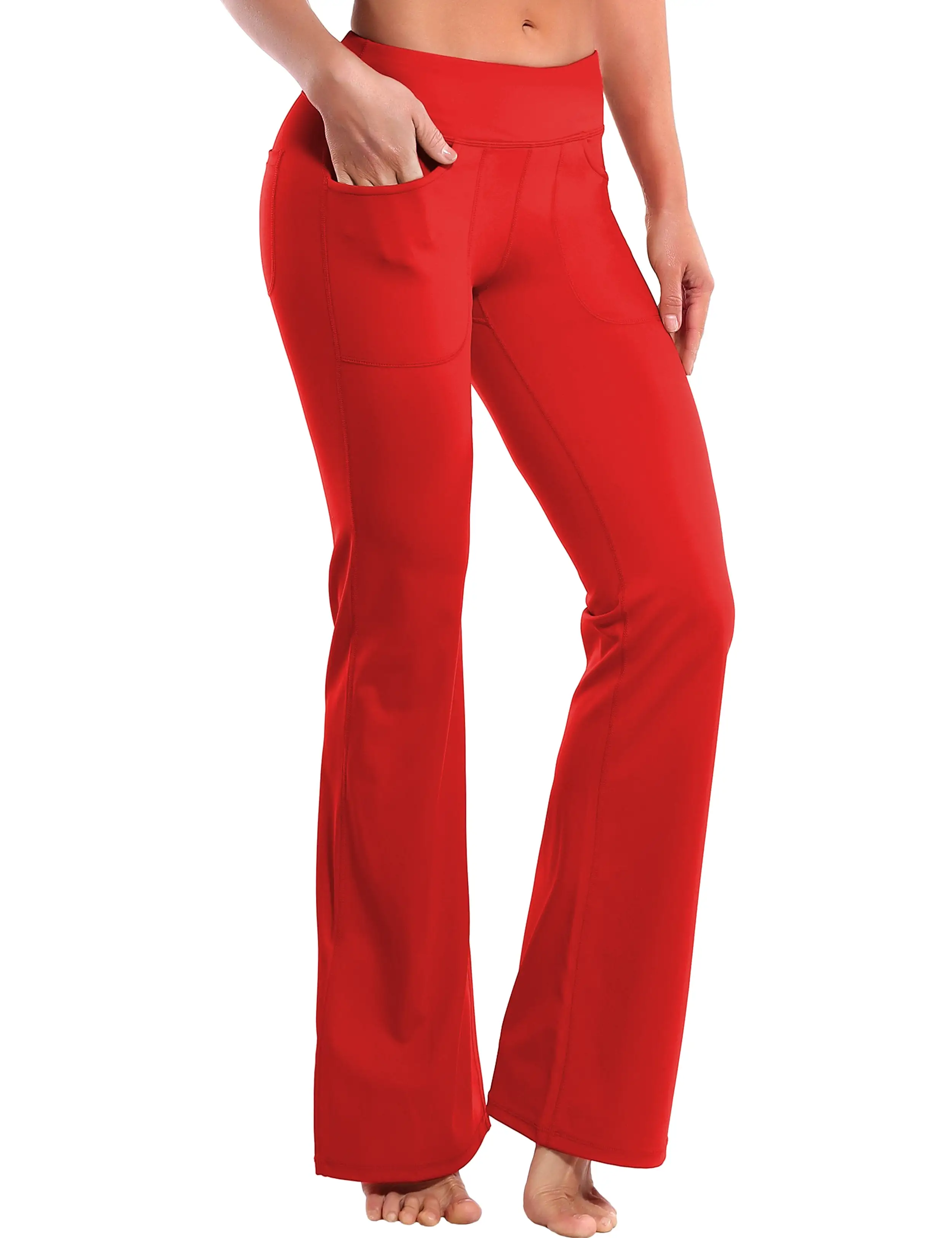 29 31 33 35 Bootcut Leggings with Pockets scarlet ins_yogastudio