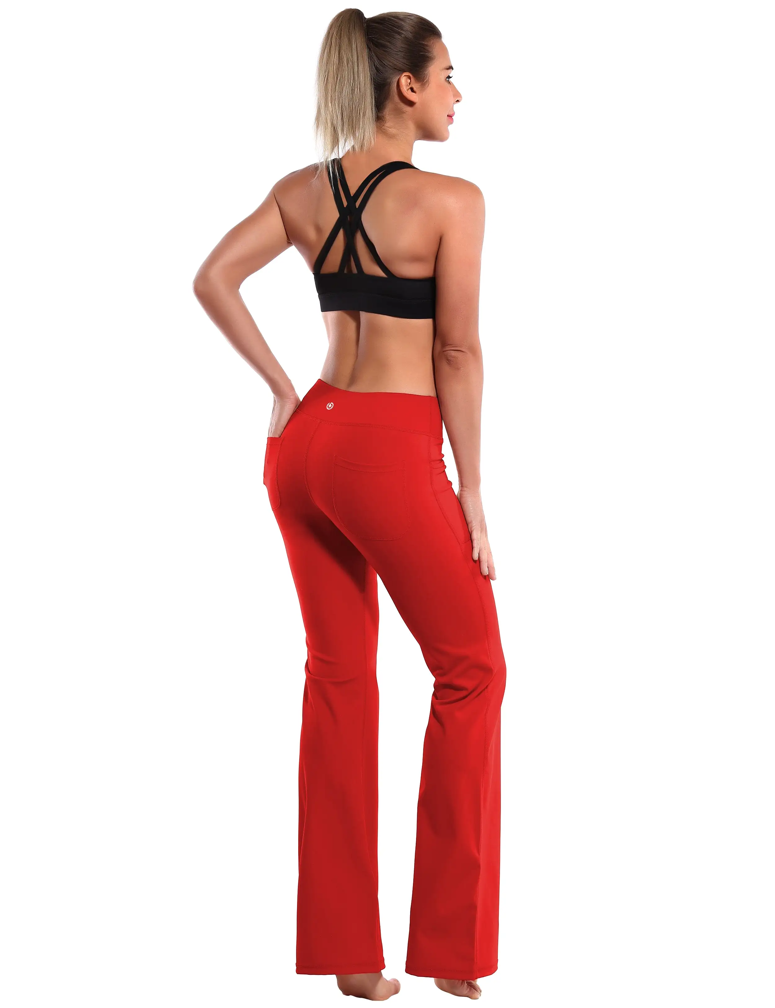 29 31 33 35 Bootcut Leggings with Pockets scarlet ins_yogastudio