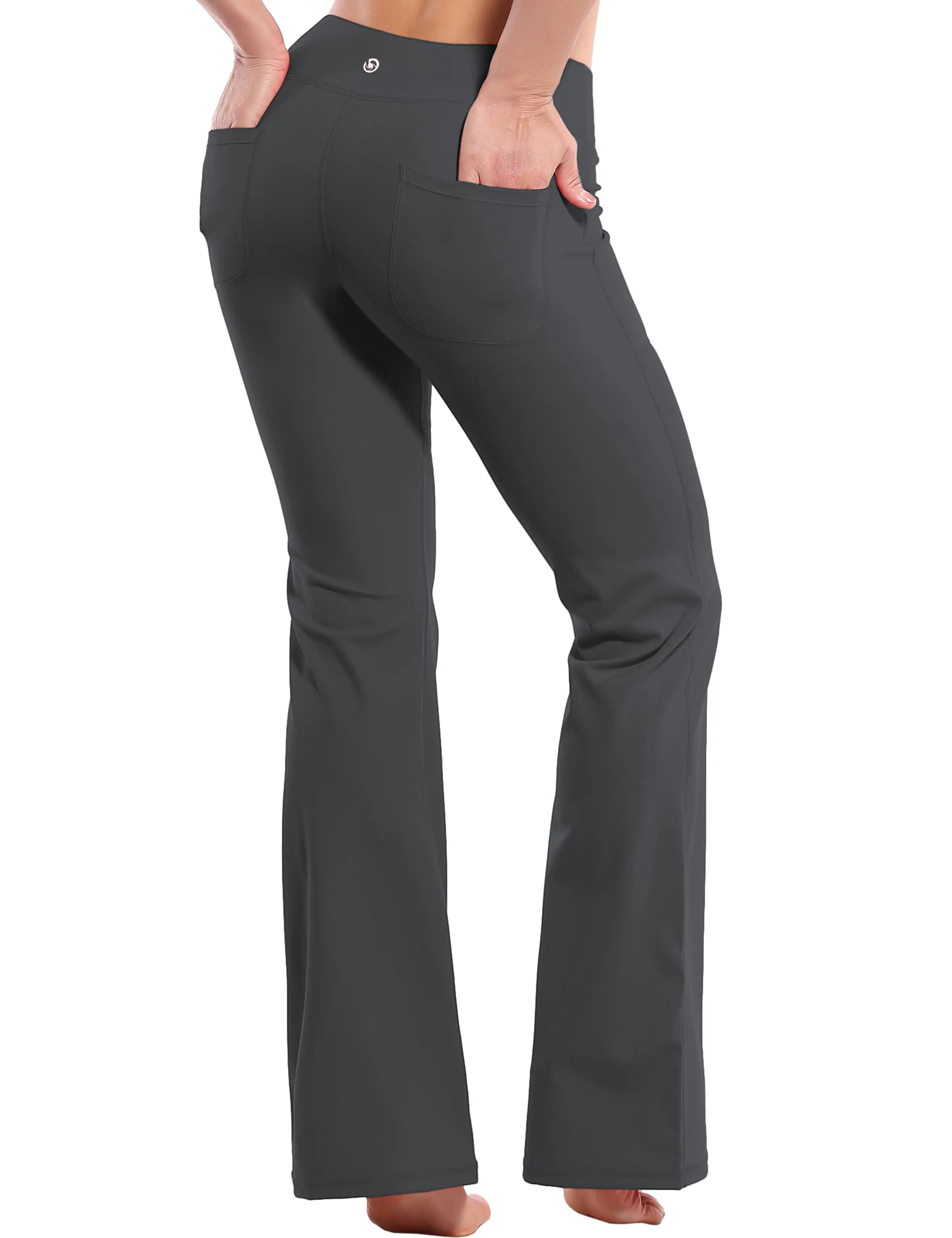 29 31 33 35 Bootcut Leggings with Pockets shadowcharcoal ins_yogastudio