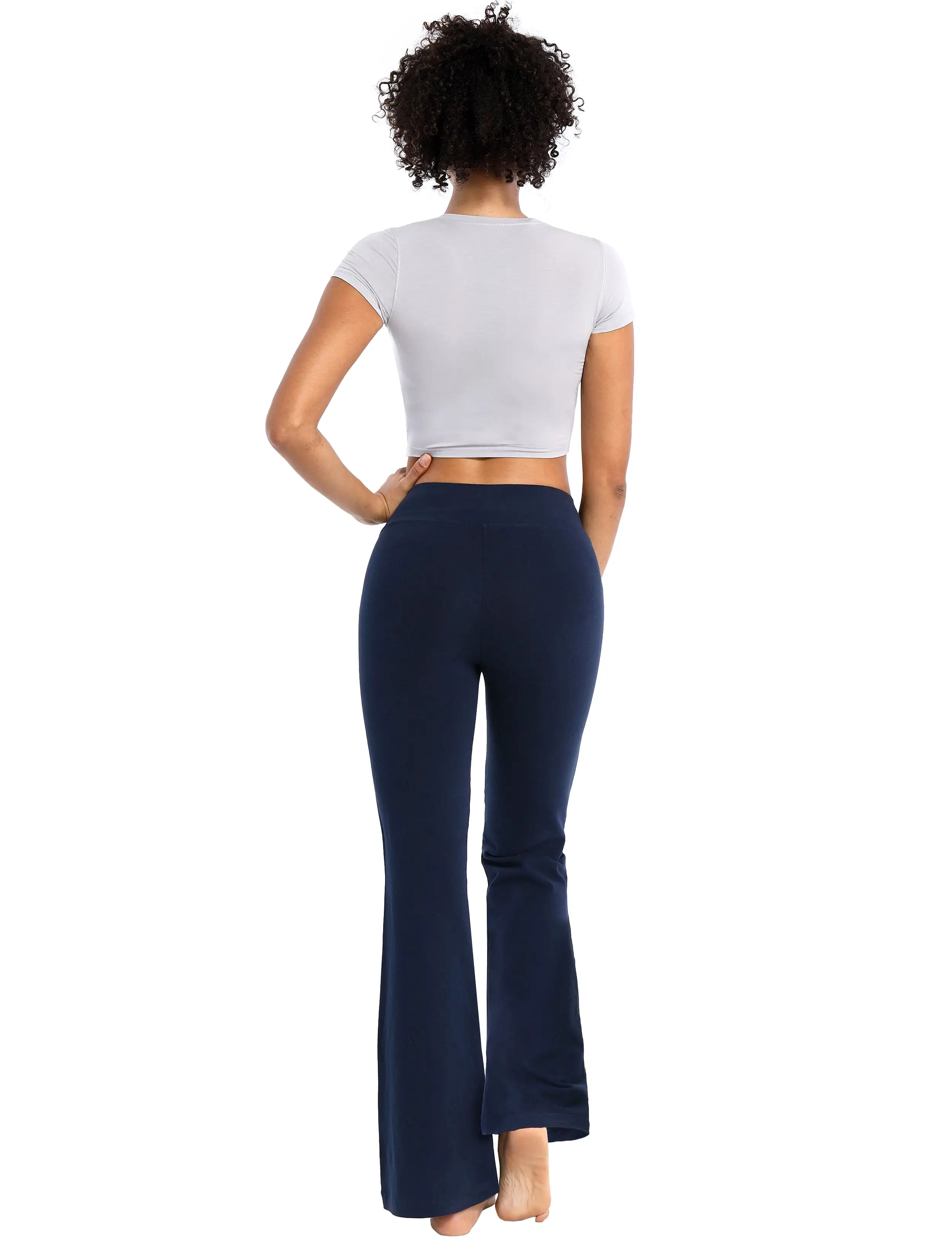 29 31 33 35 Cotton Bootcut Leggings darknavy ins_yogastudio