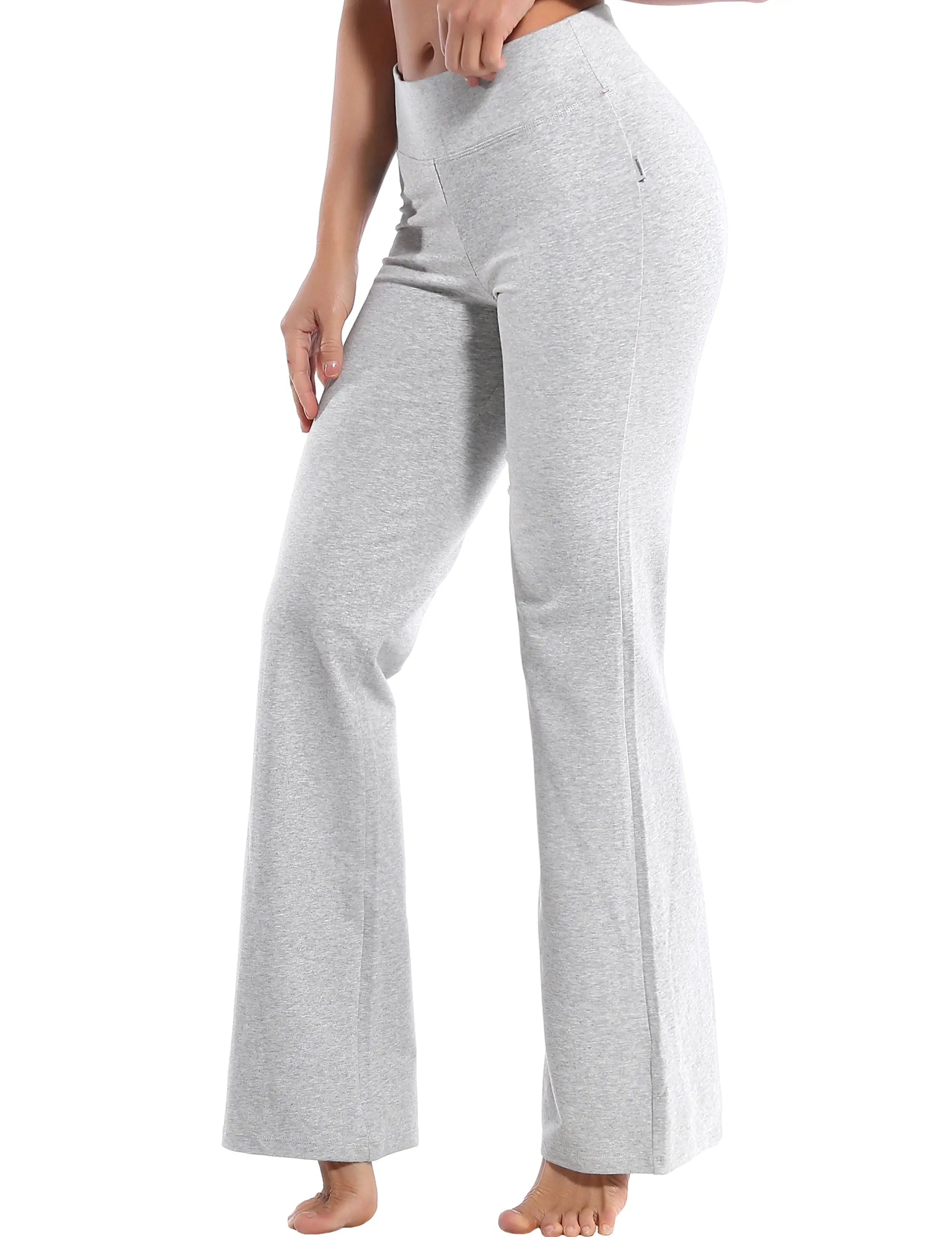 29 31 33 35 Cotton Bootcut Leggings heathergray ins_yogastudio