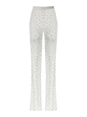 Alessandra Rich Rhinestone Lace Leggings