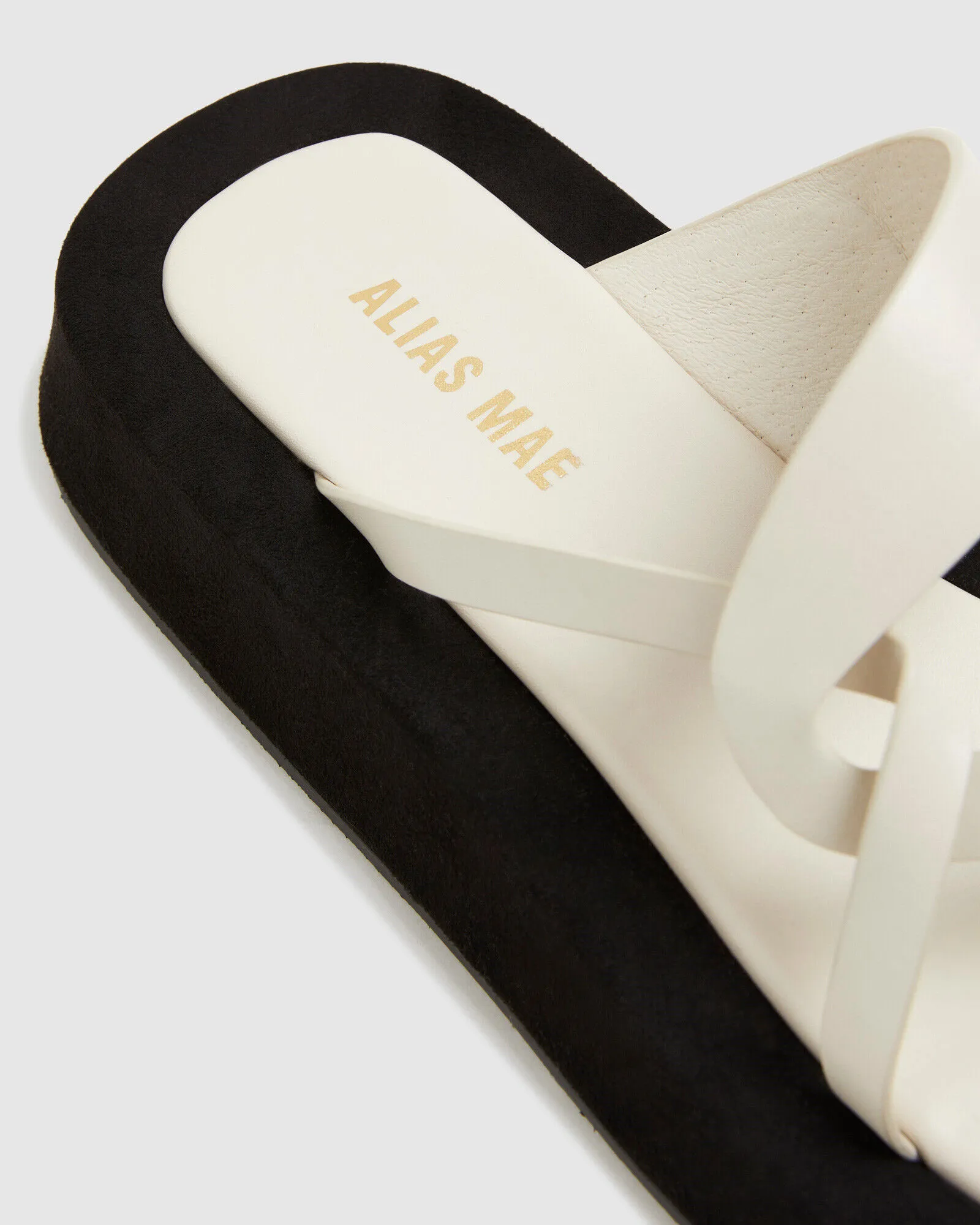 Alias Mae Polo Leather Sandals Bone White