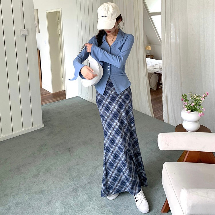 Annie Blue Plaid Set