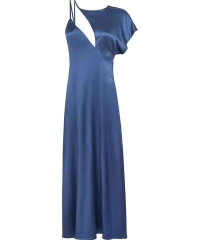 Audrey Vallens Women's Blue Miss Av Silk Dress