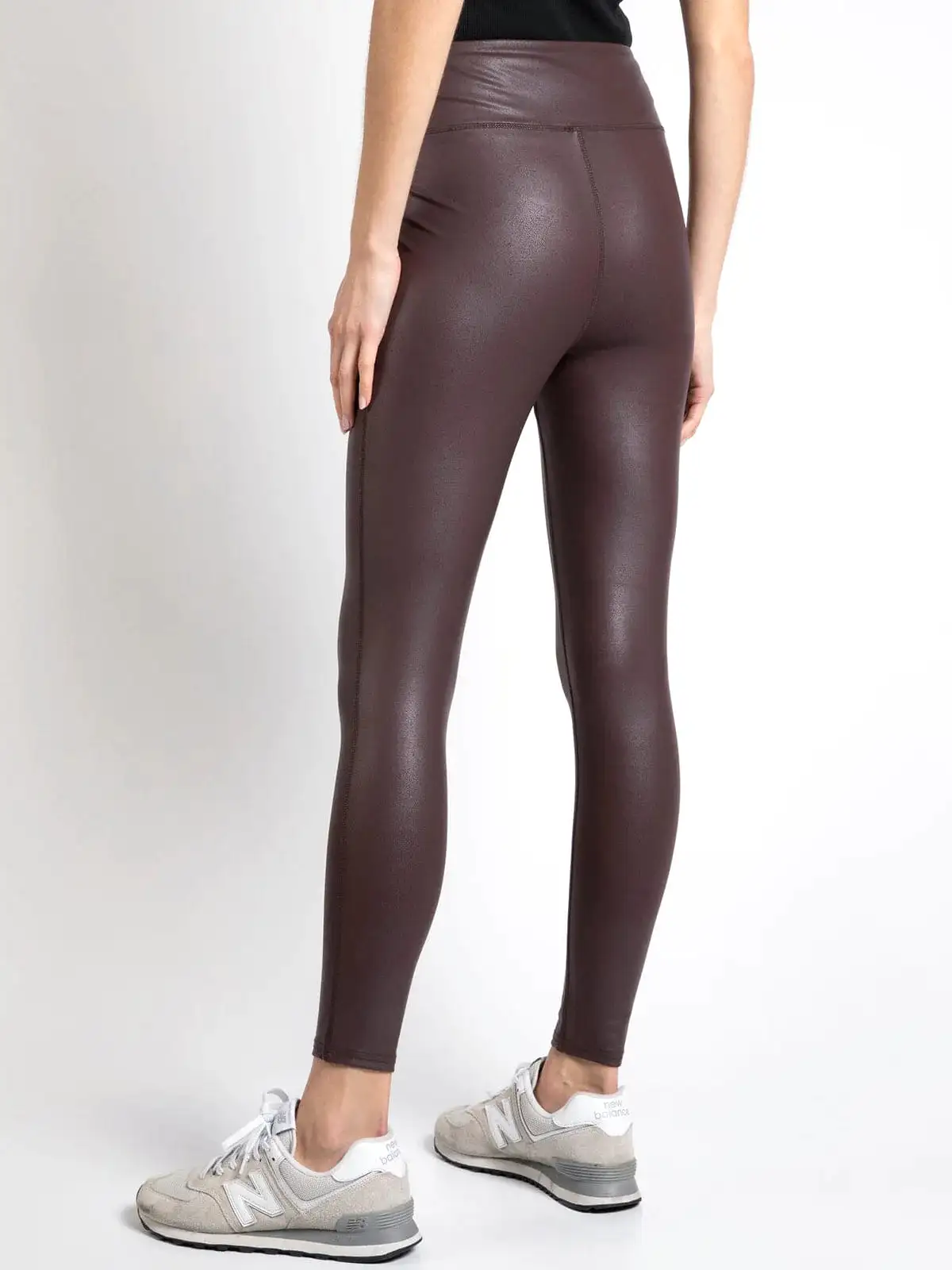 Ava Faux Leather Leggings-Deep Mahogany