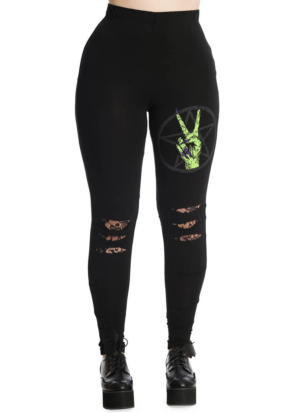 Banned Zombie Hand Leggings Black