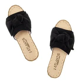 Black Bows Leather Sandals