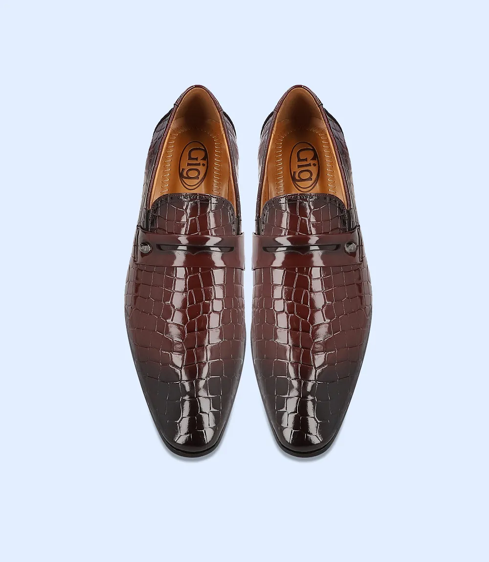 BM5050-Burgandy-Men Formal Slip-on's