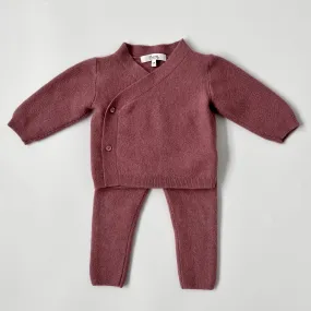 Bonpoint Dark Pink Cashmere Knit Set: 12 Months