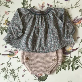 Bonpoint Liberty Print Smocked Baby Blouse