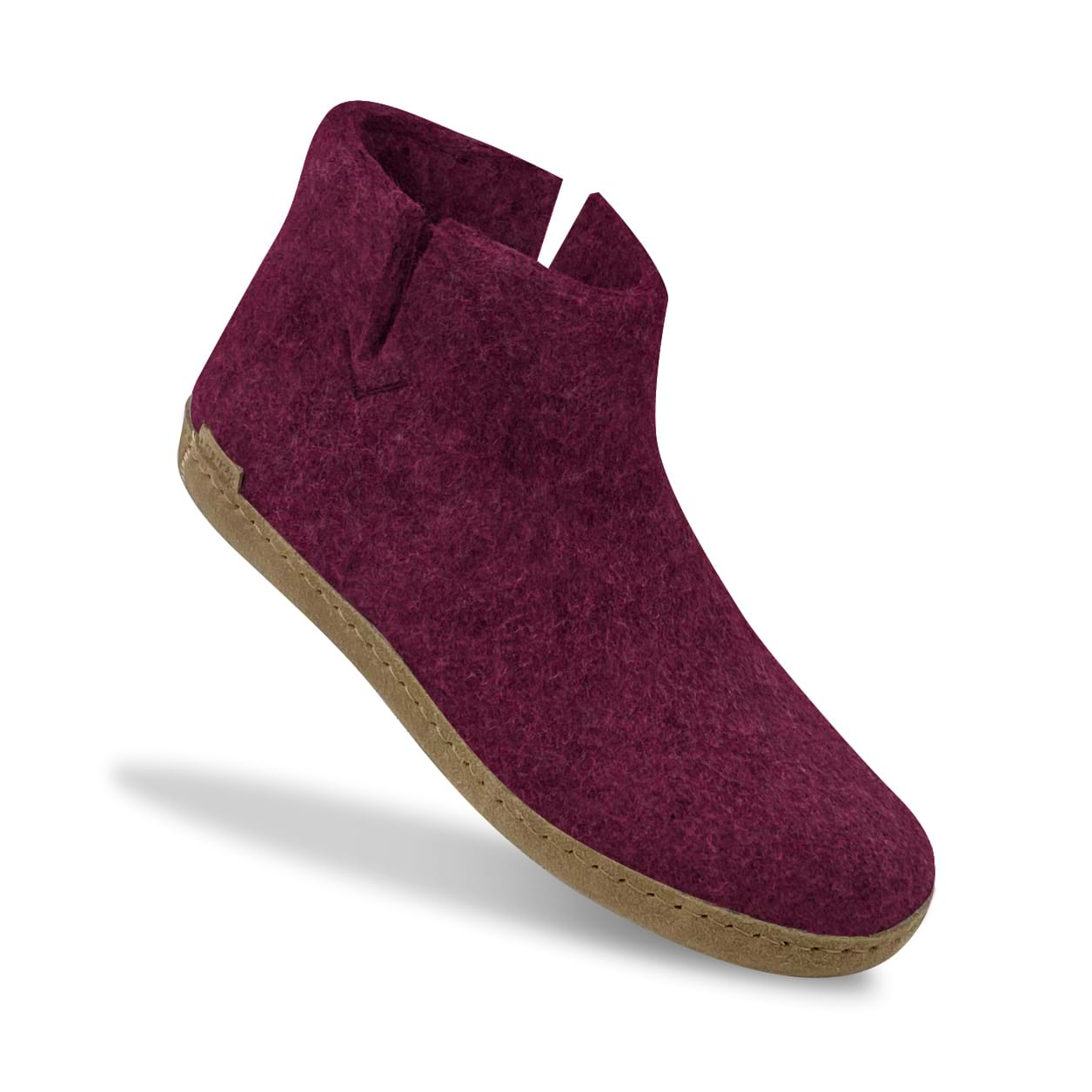 Boot with leather sole - Cranberry