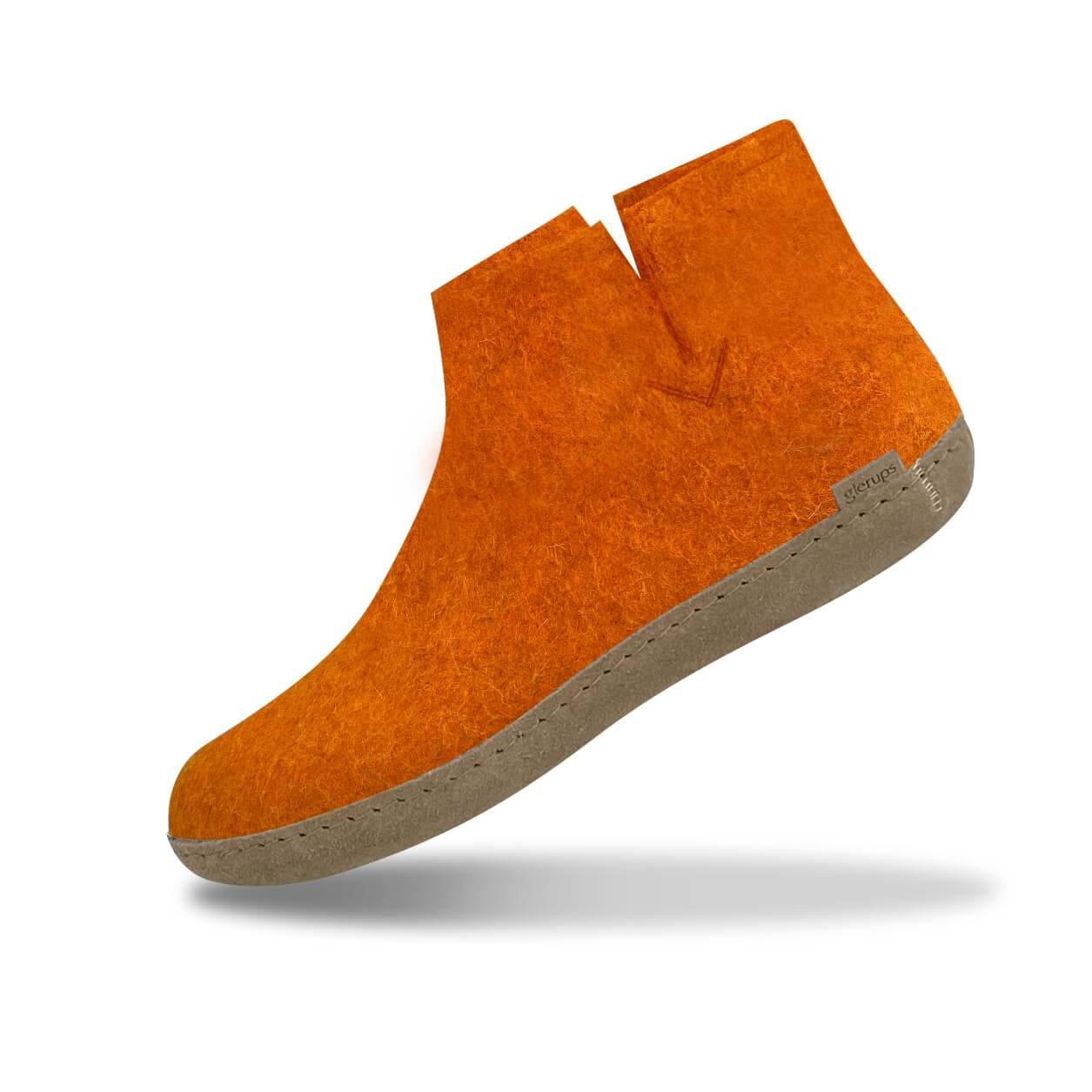 Boot with leather sole - Orange