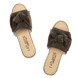 Brown Bows Leather Sandals