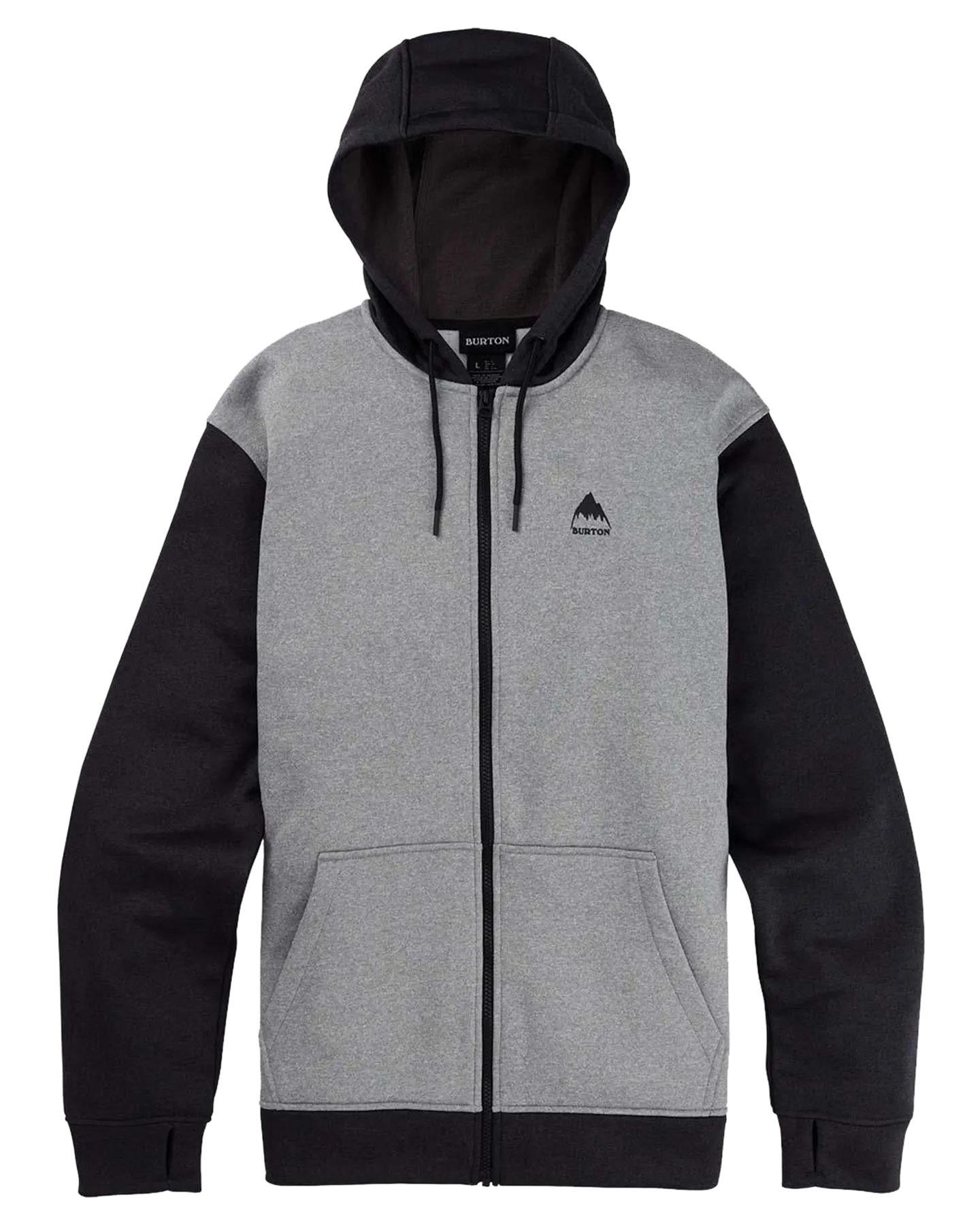 Burton Men's Burton Oak Full-Zip Hoodie - Gray Heather/True Black