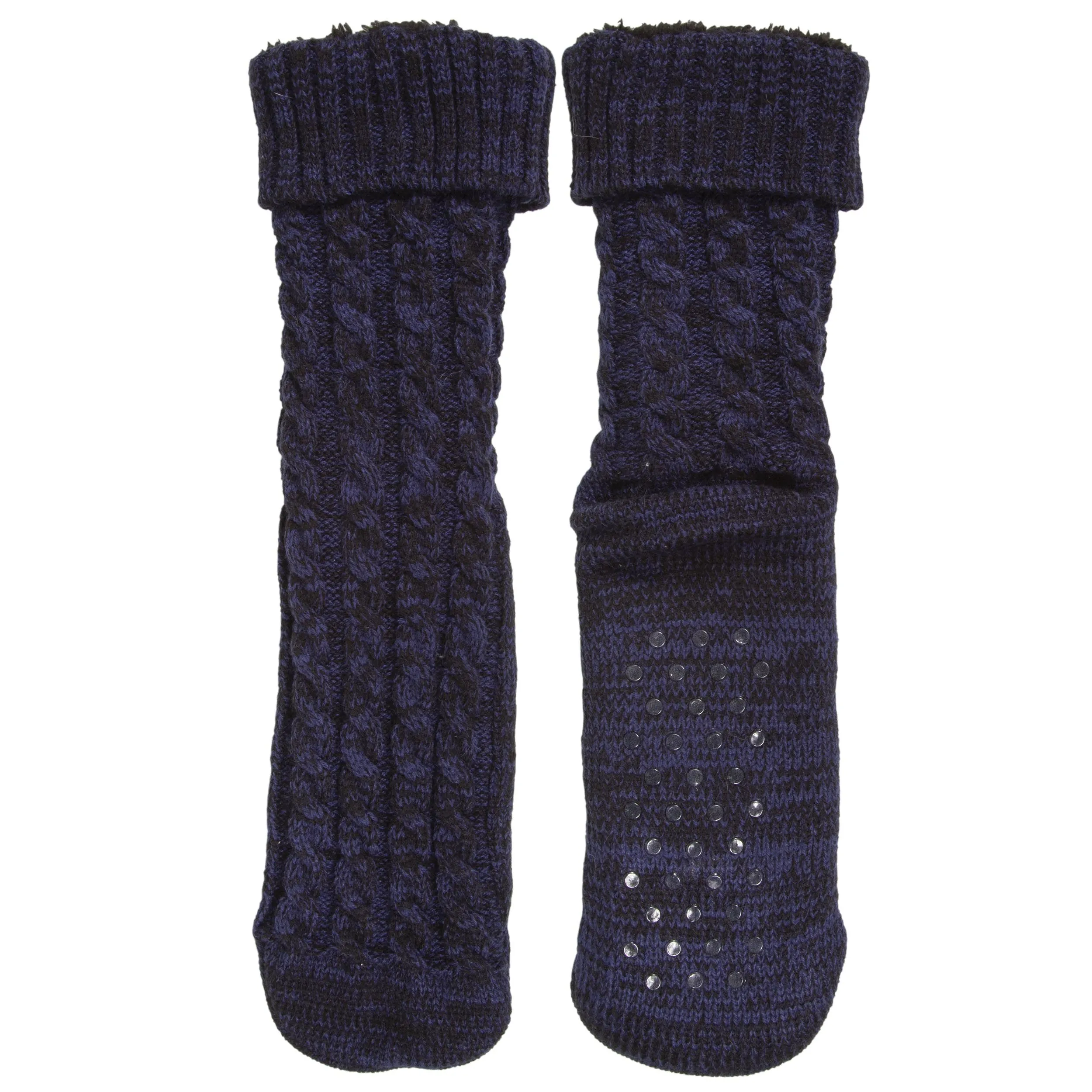 Chaussettes fourrées Homme Marine chiné