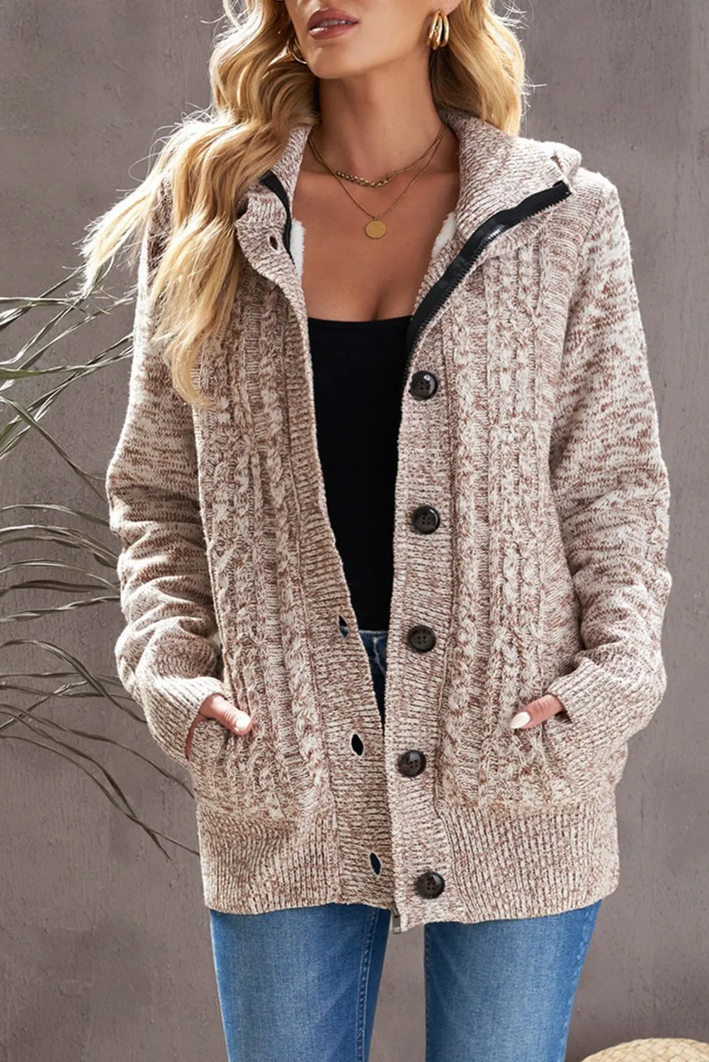 Classy in Cable-Knit Cardigan